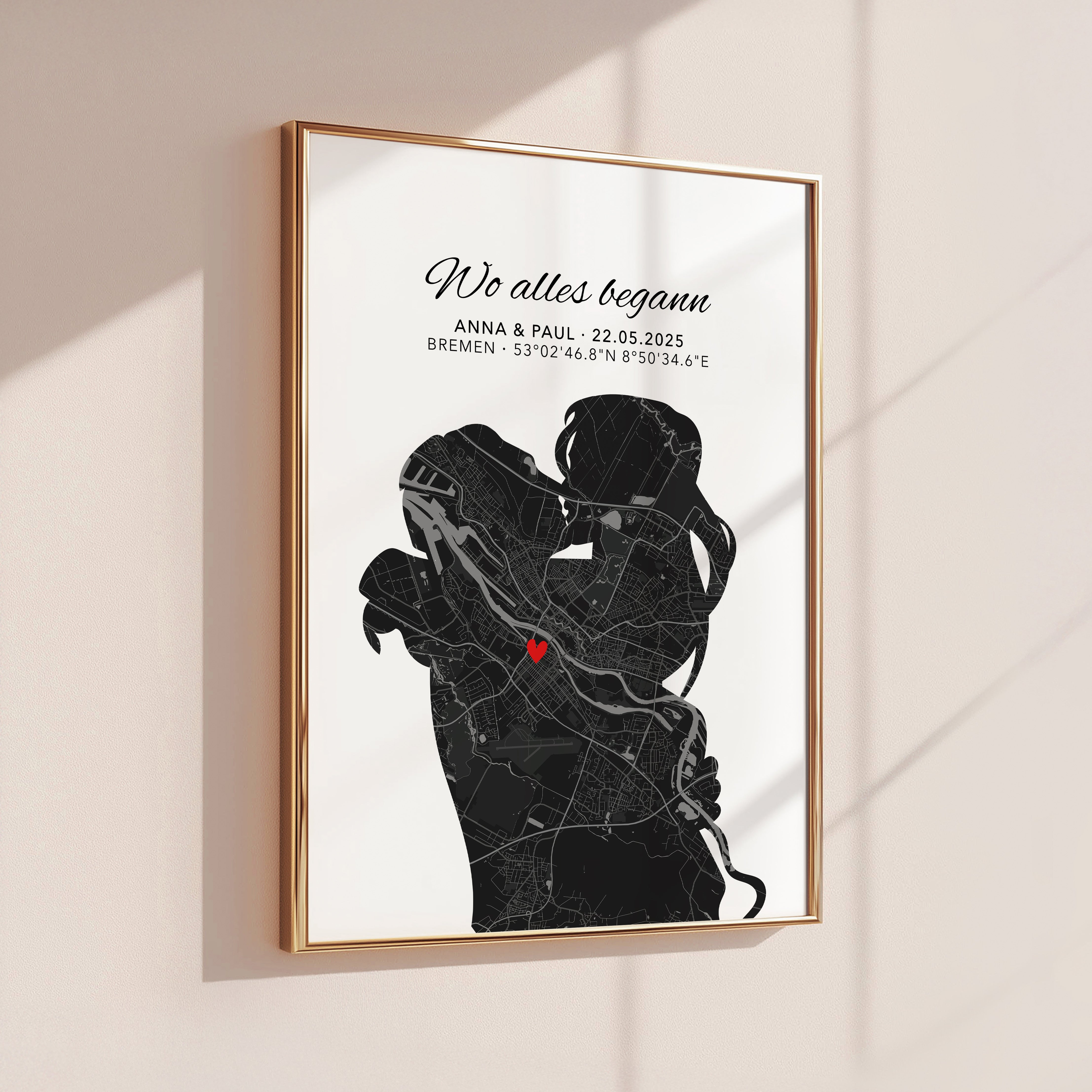 Jahrestag Geschenk für ihn Koordinaten Bild