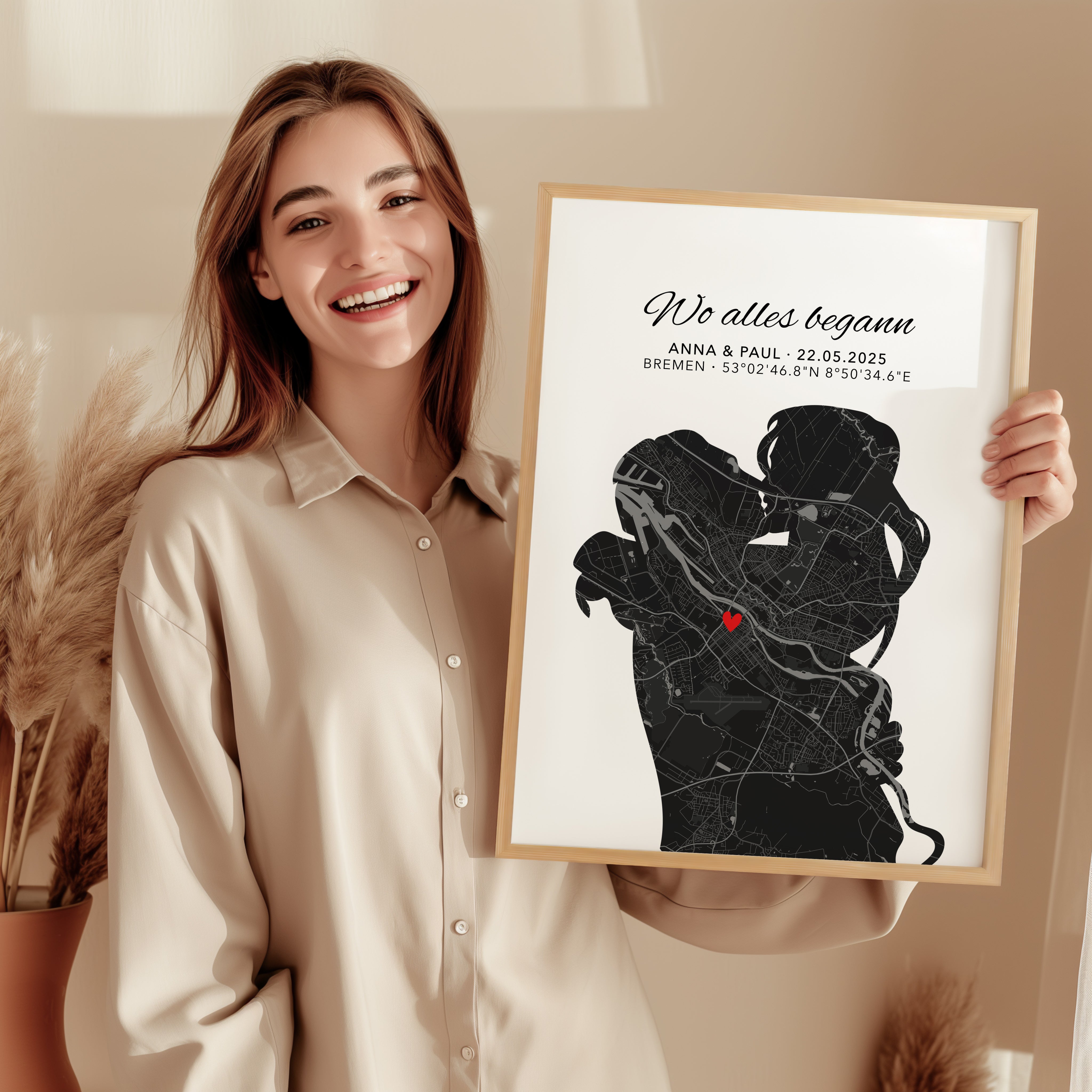 Jahrestag Geschenk für ihn Koordinaten Bild