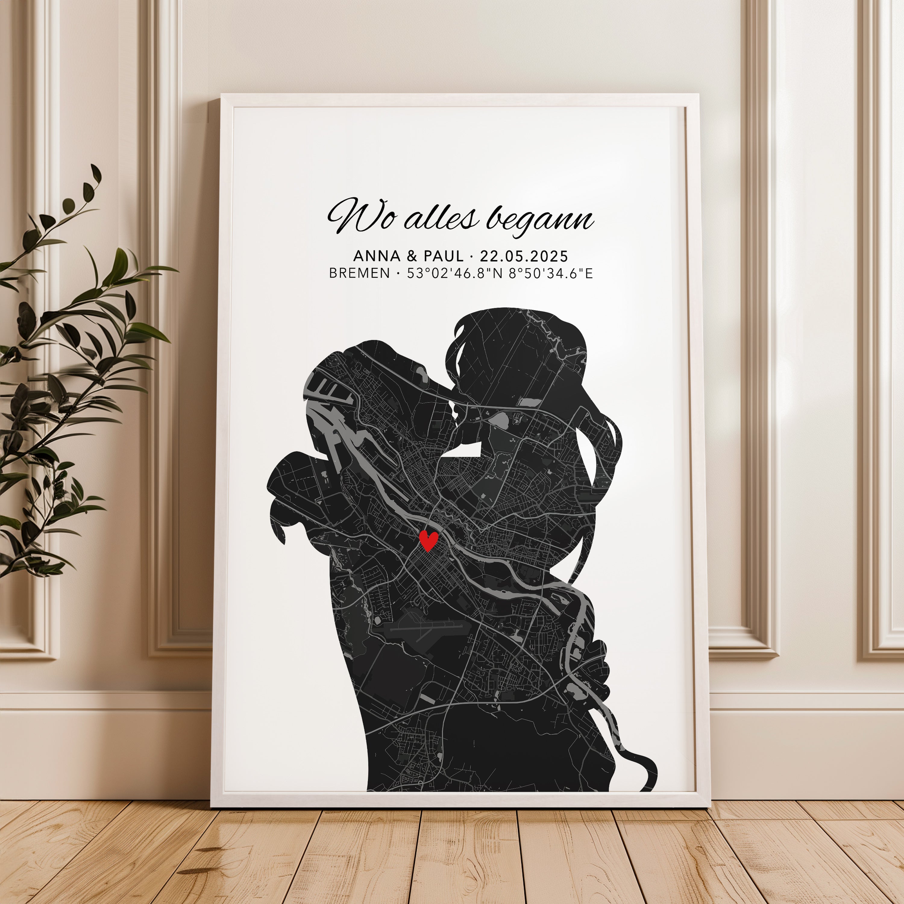 Jahrestag Geschenk für ihn Koordinaten Bild