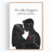 Wo alles begann Poster Liebe Stadtkarte