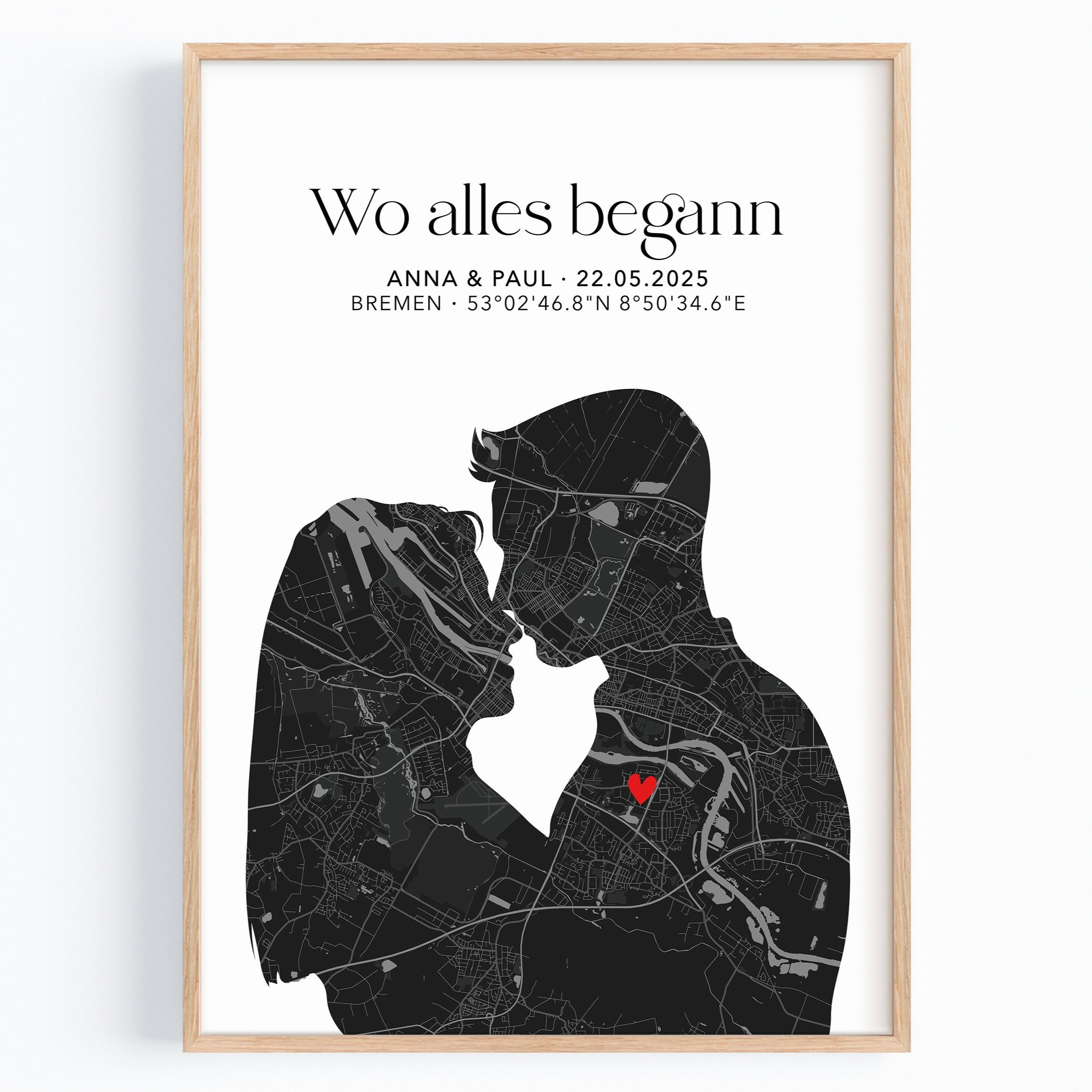 Wo alles begann Poster Liebe Stadtkarte