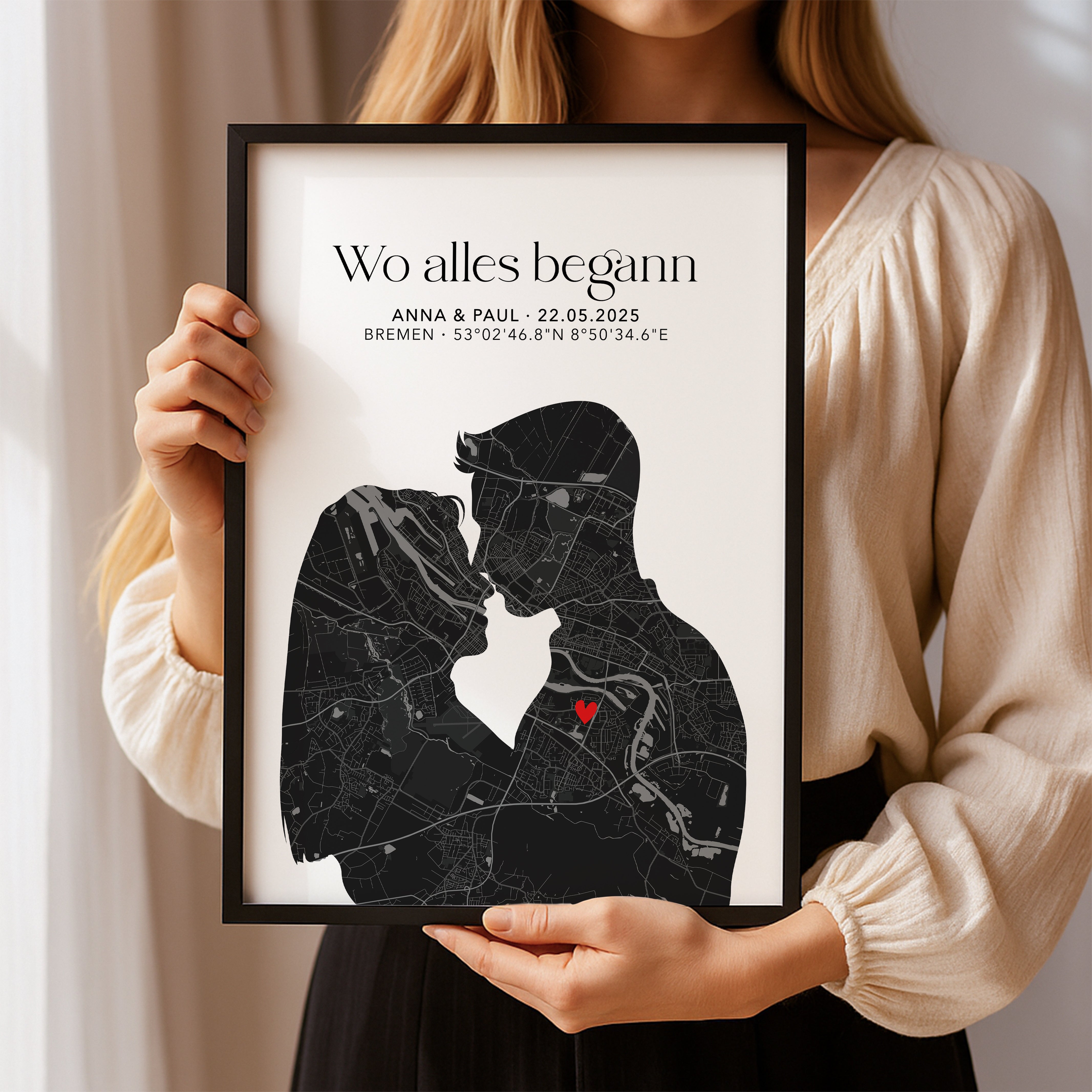 Wo alles begann Poster Liebe Stadtkarte