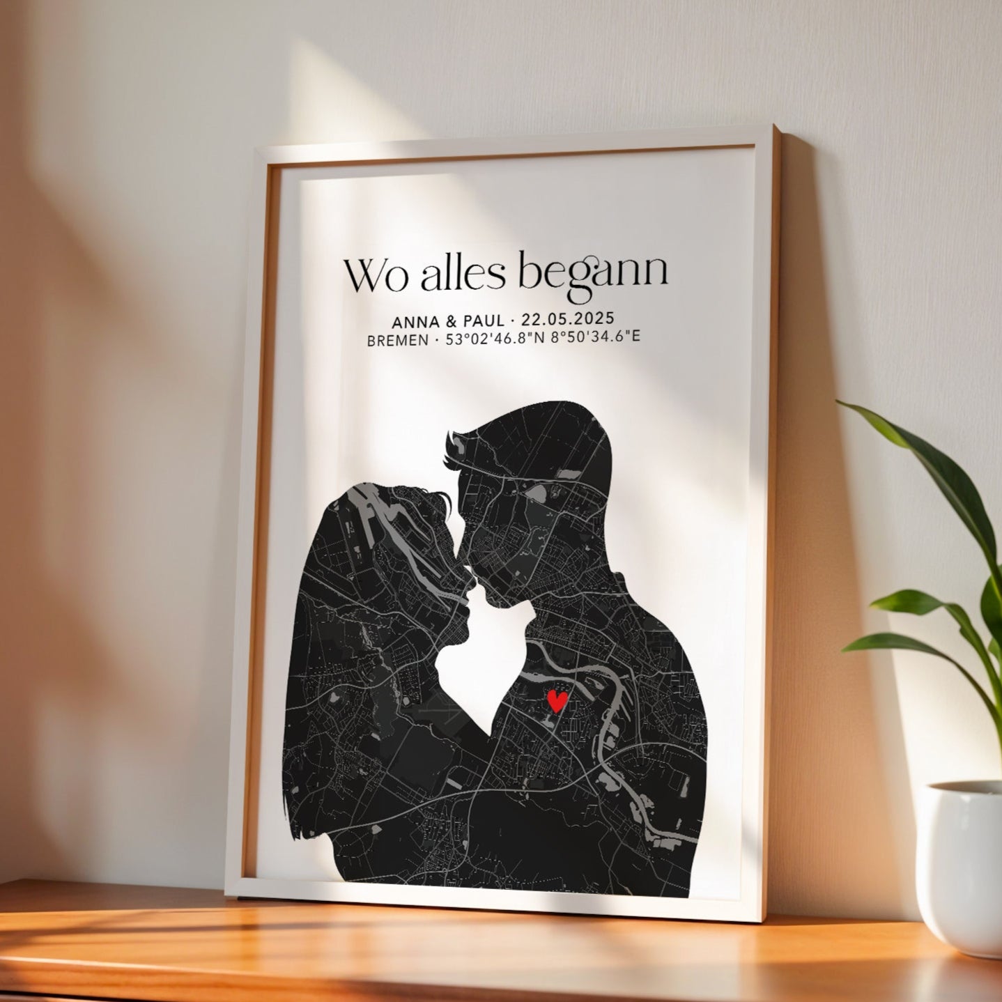 Wo alles begann Poster Liebe Stadtkarte