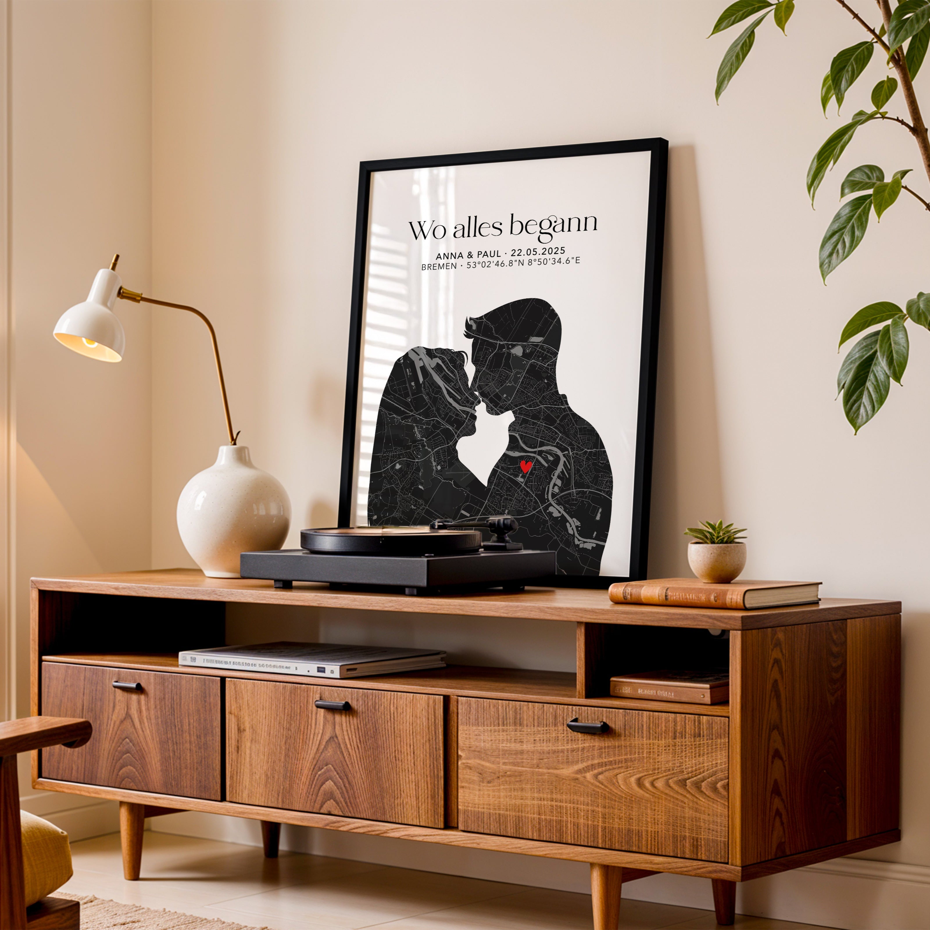 Wo alles begann Poster Liebe Stadtkarte