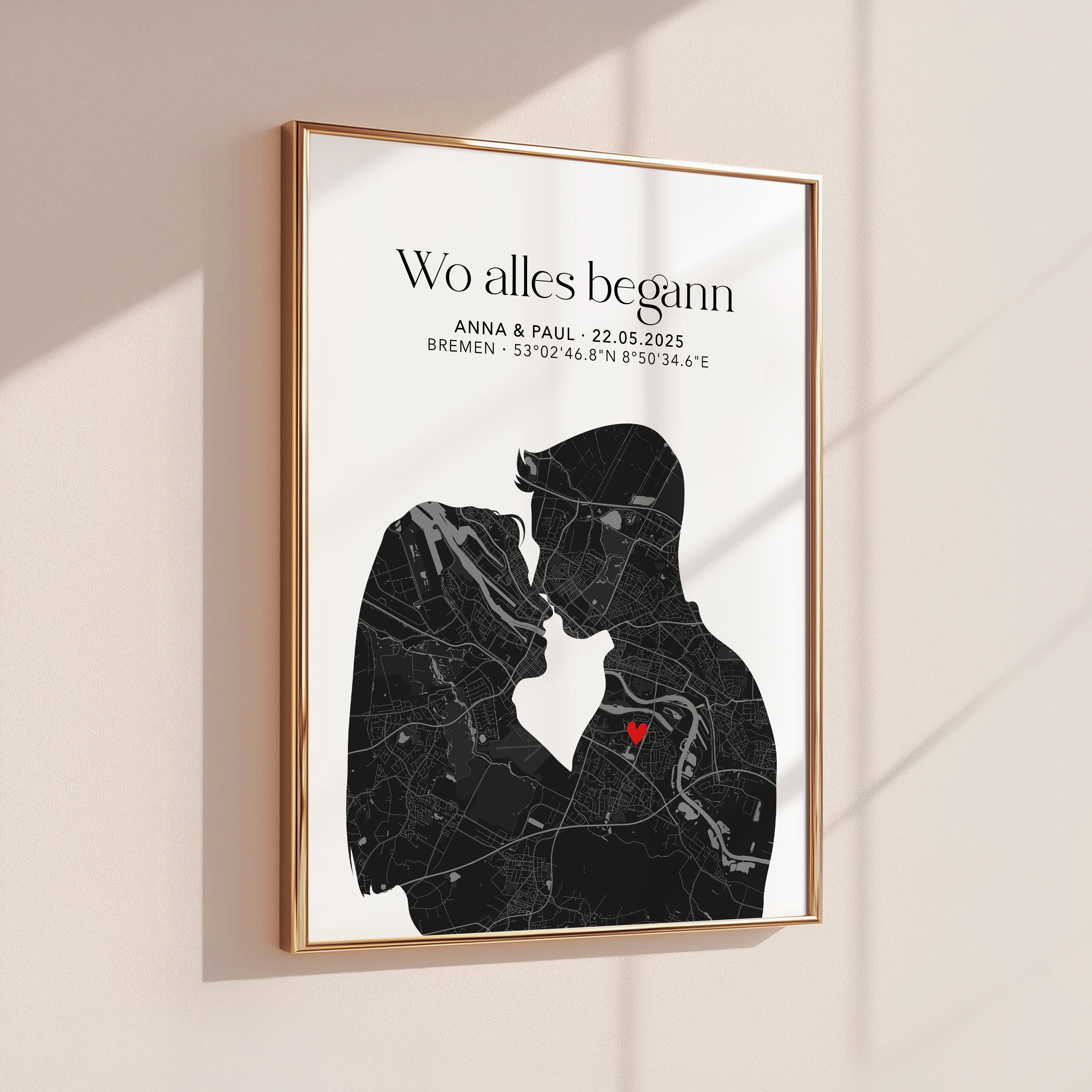 Wo alles begann Poster Liebe Stadtkarte