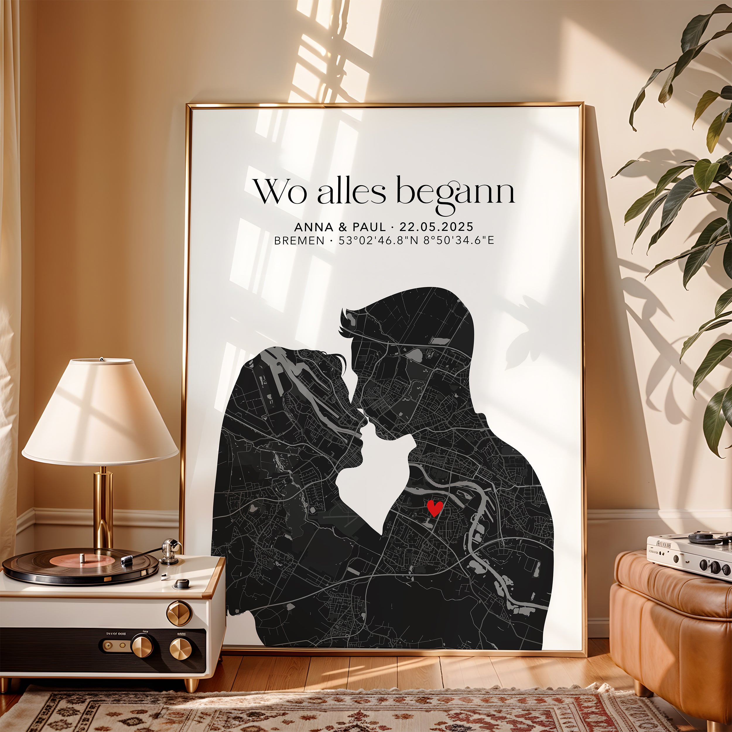 Wo alles begann Poster Liebe Stadtkarte