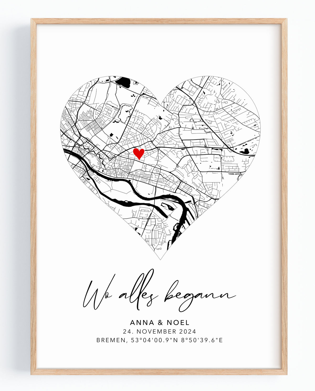 Wo alles begann Poster - Personalisierte Stadtkart | Artower