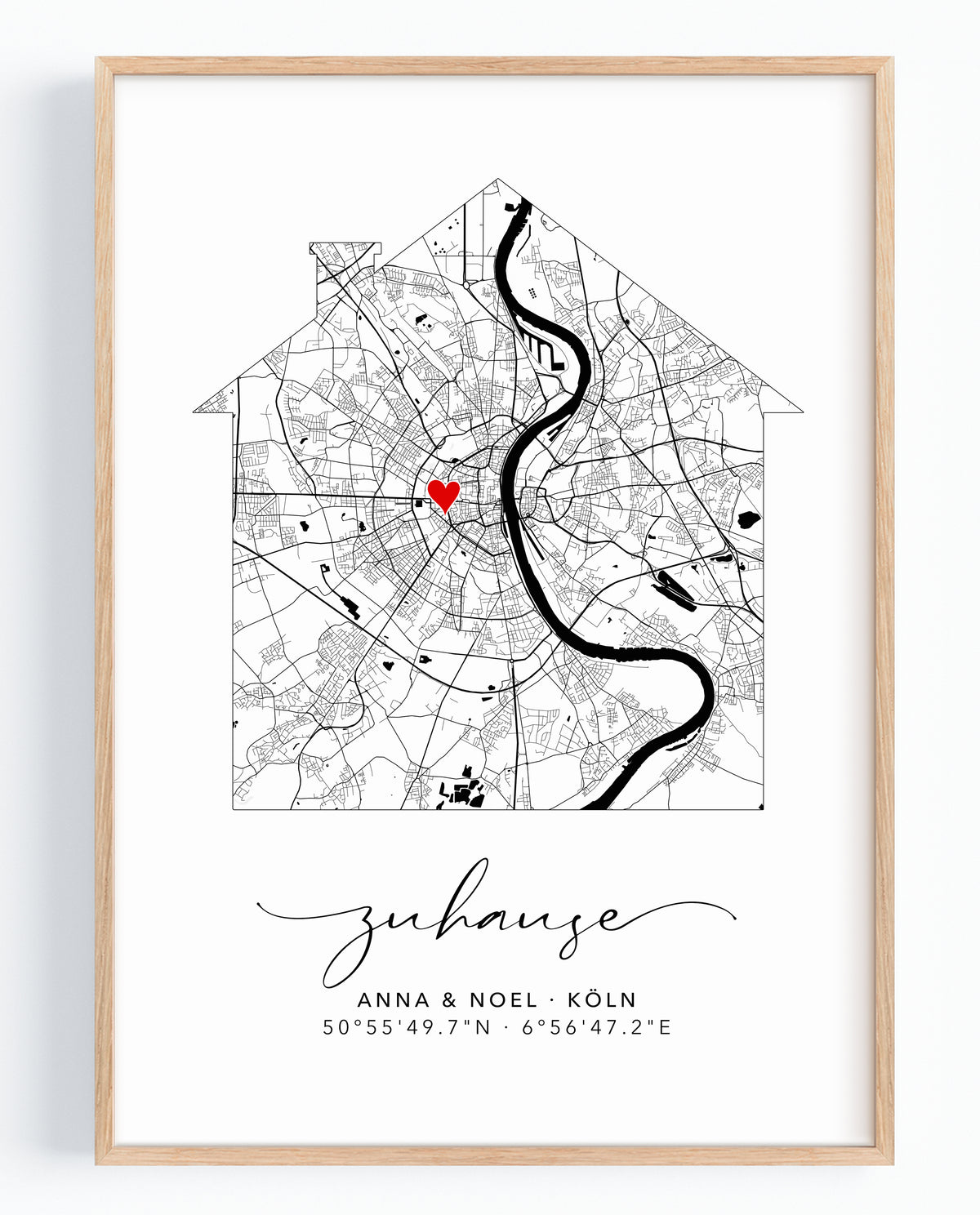 Zuhause Poster Haus - Personalisierte Stadtkarte | Artower