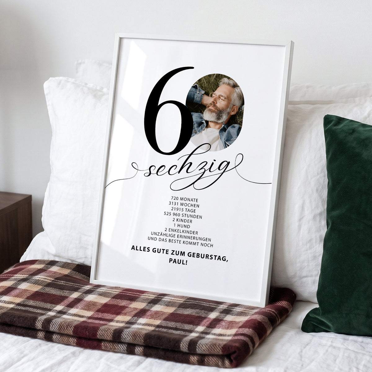 Geschenk zum 60. Geburtstag für Männer – Personalisiertes Geburtstagsposter mit Foto