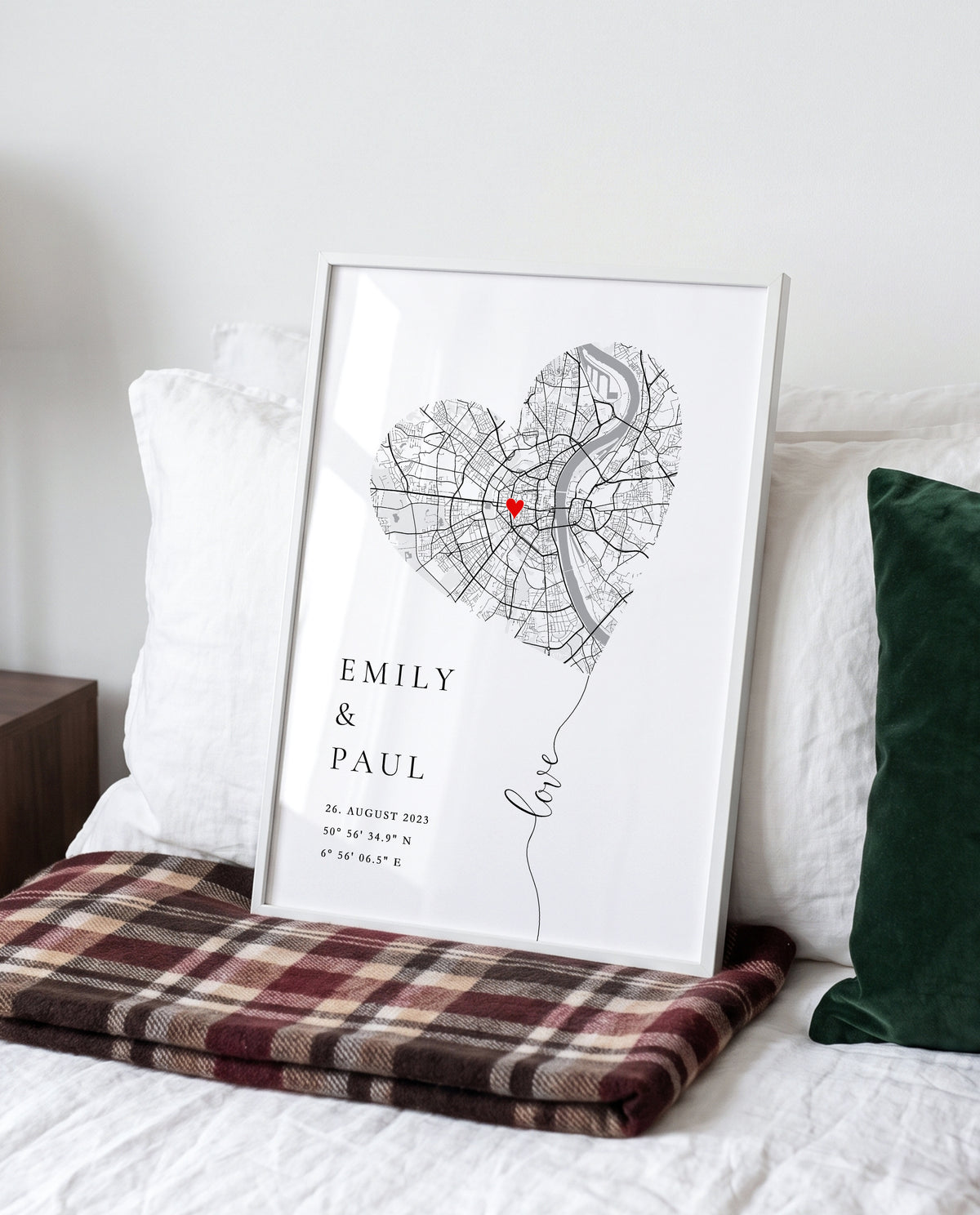 Verlobungsgeschenk - Personalisiertes Koordinaten Poster zur Verlobung oder Hochzeit
