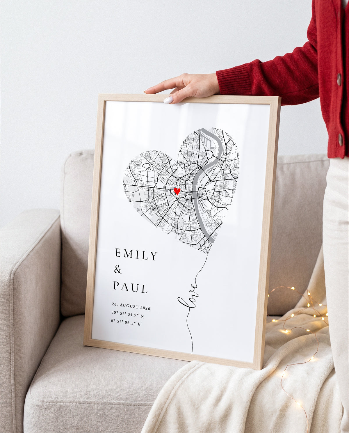 Verlobungsgeschenk - Personalisiertes Koordinaten Poster zur Verlobung oder Hochzeit