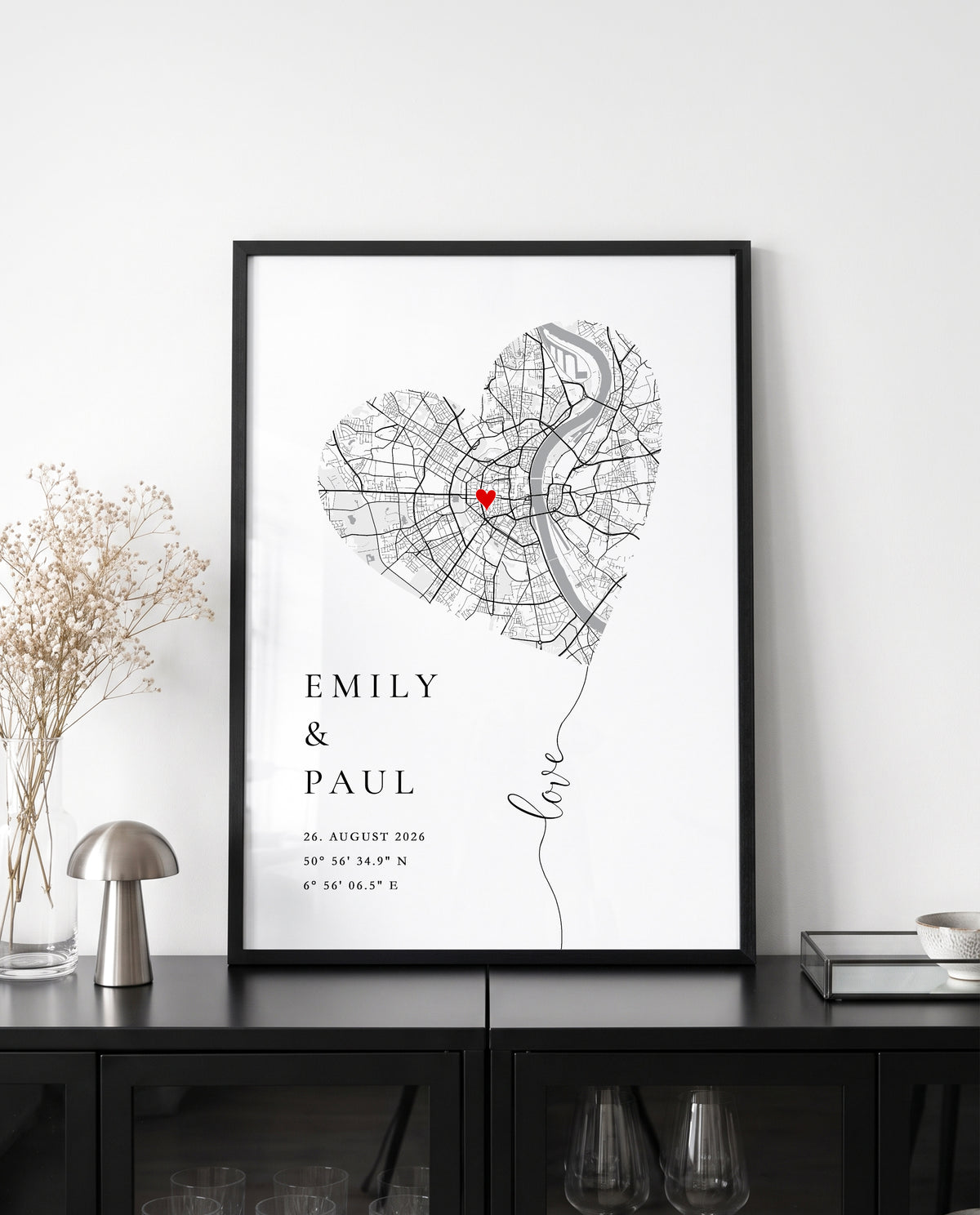 Verlobungsgeschenk - Personalisiertes Koordinaten Poster zur Verlobung oder Hochzeit