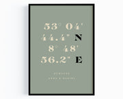 Retro Koordinaten Poster „Zuhause“ – Personalisiertes Einzugsgeschenk