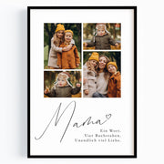 Mama Poster mit Fotocollage – Personalisiertes Geschenk zum Muttertag oder Geburtstag