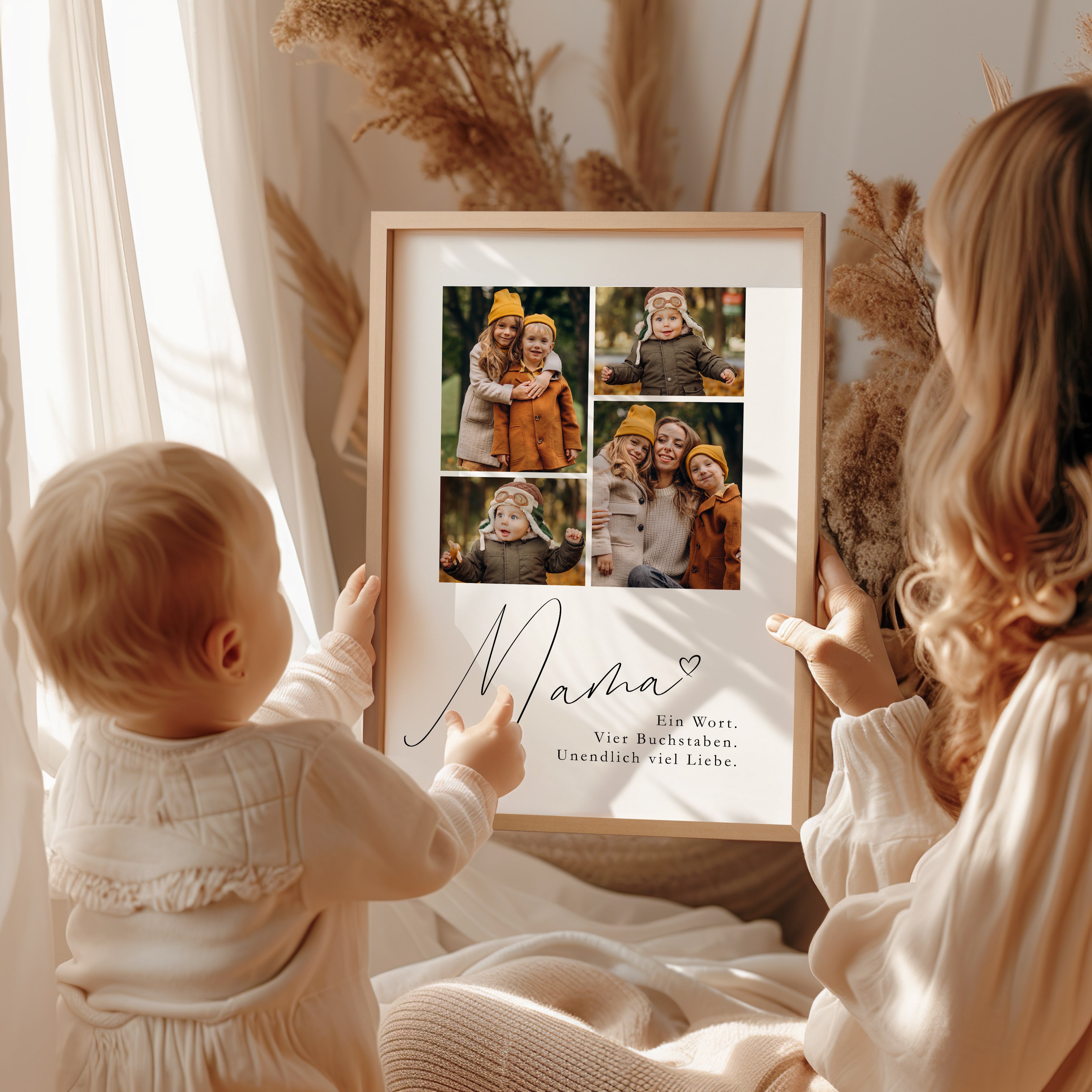 Mama Poster mit Fotocollage – Personalisiertes Geschenk zum Muttertag oder Geburtstag