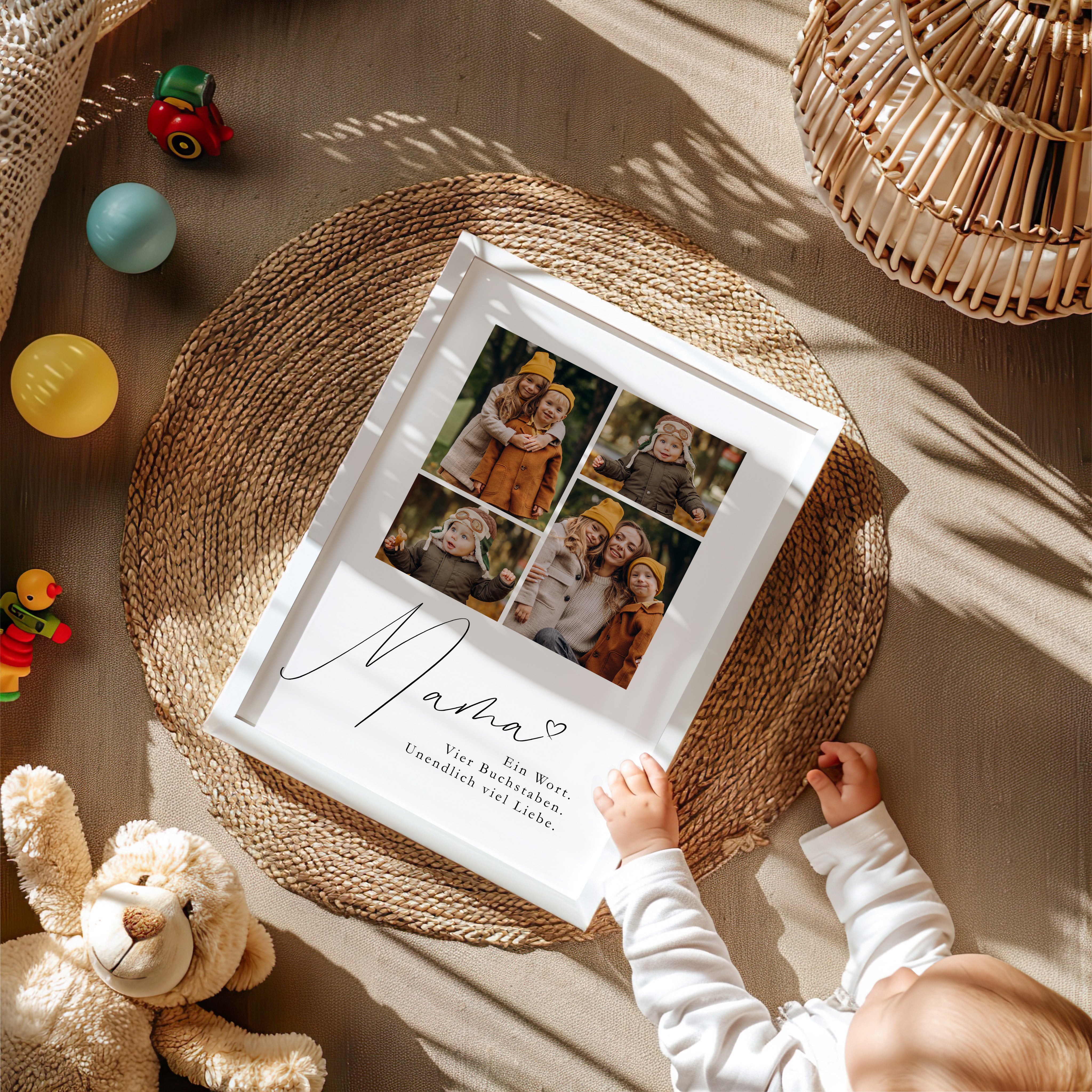 Mama Poster mit Fotocollage – Personalisiertes Geschenk zum Muttertag oder Geburtstag