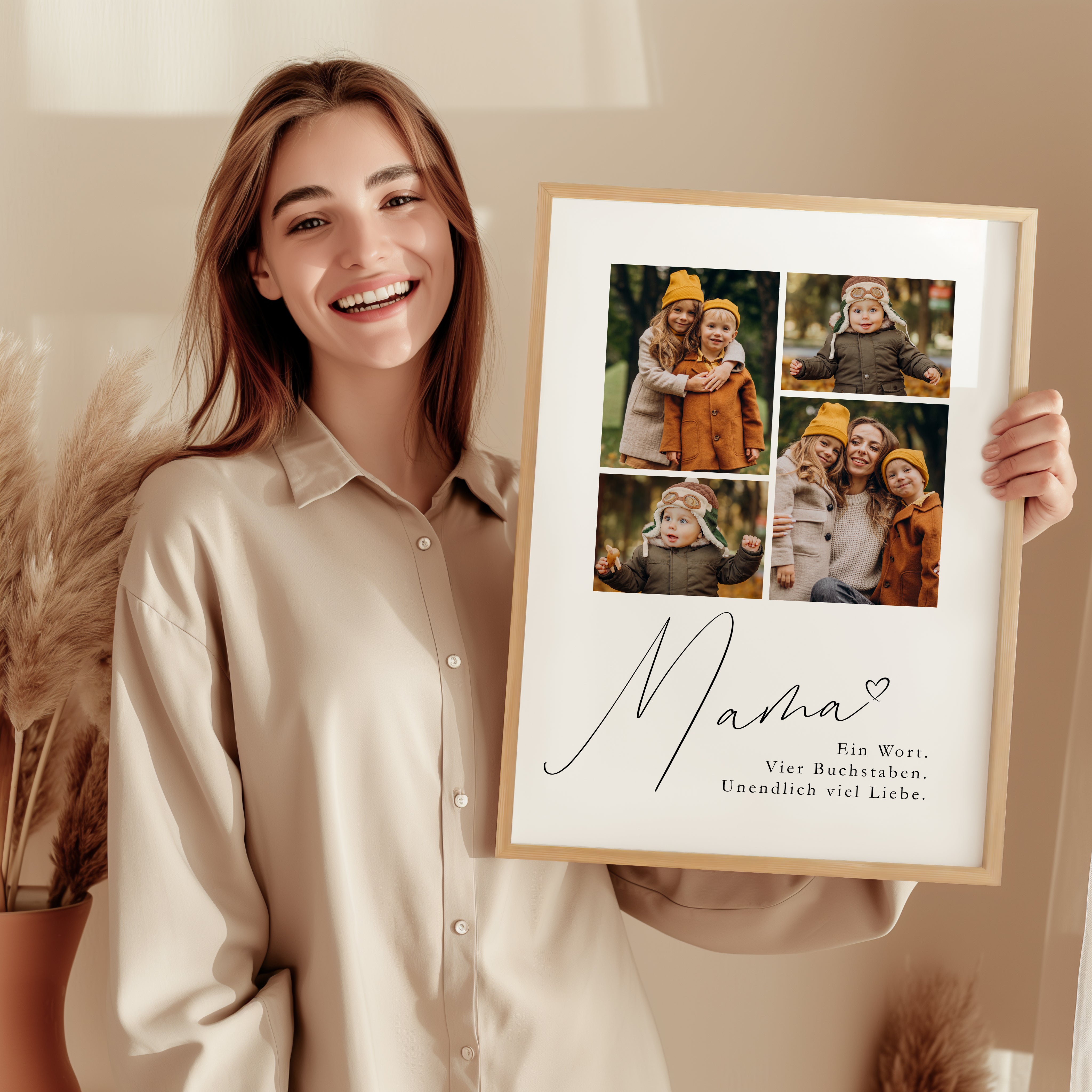 Mama Poster mit Fotocollage – Personalisiertes Geschenk zum Muttertag oder Geburtstag