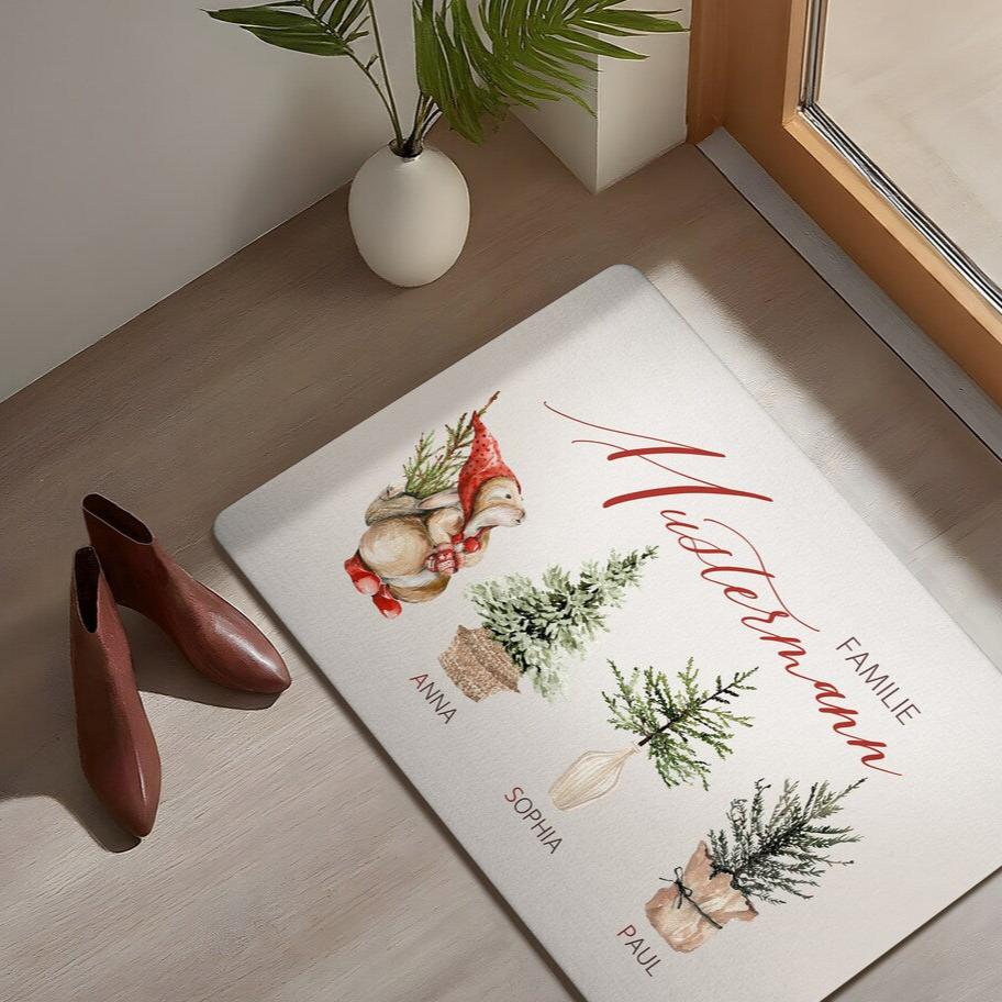 Personalisierte Fußmatte - Weihnachtsgeschenk für Familie und Nachbarn