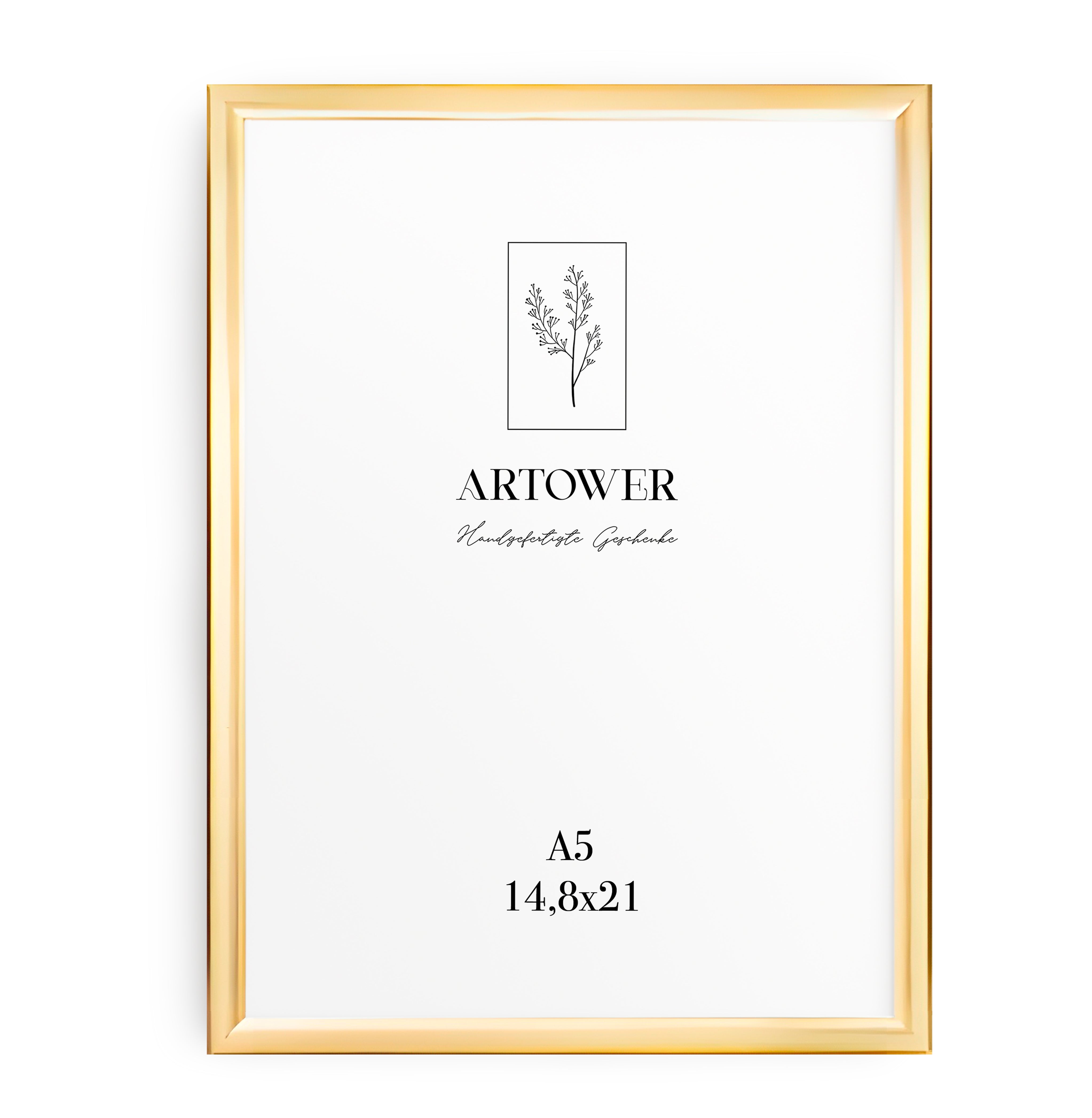 Bilderrahmen für A5 (15 x 21 cm) - Alu Gold