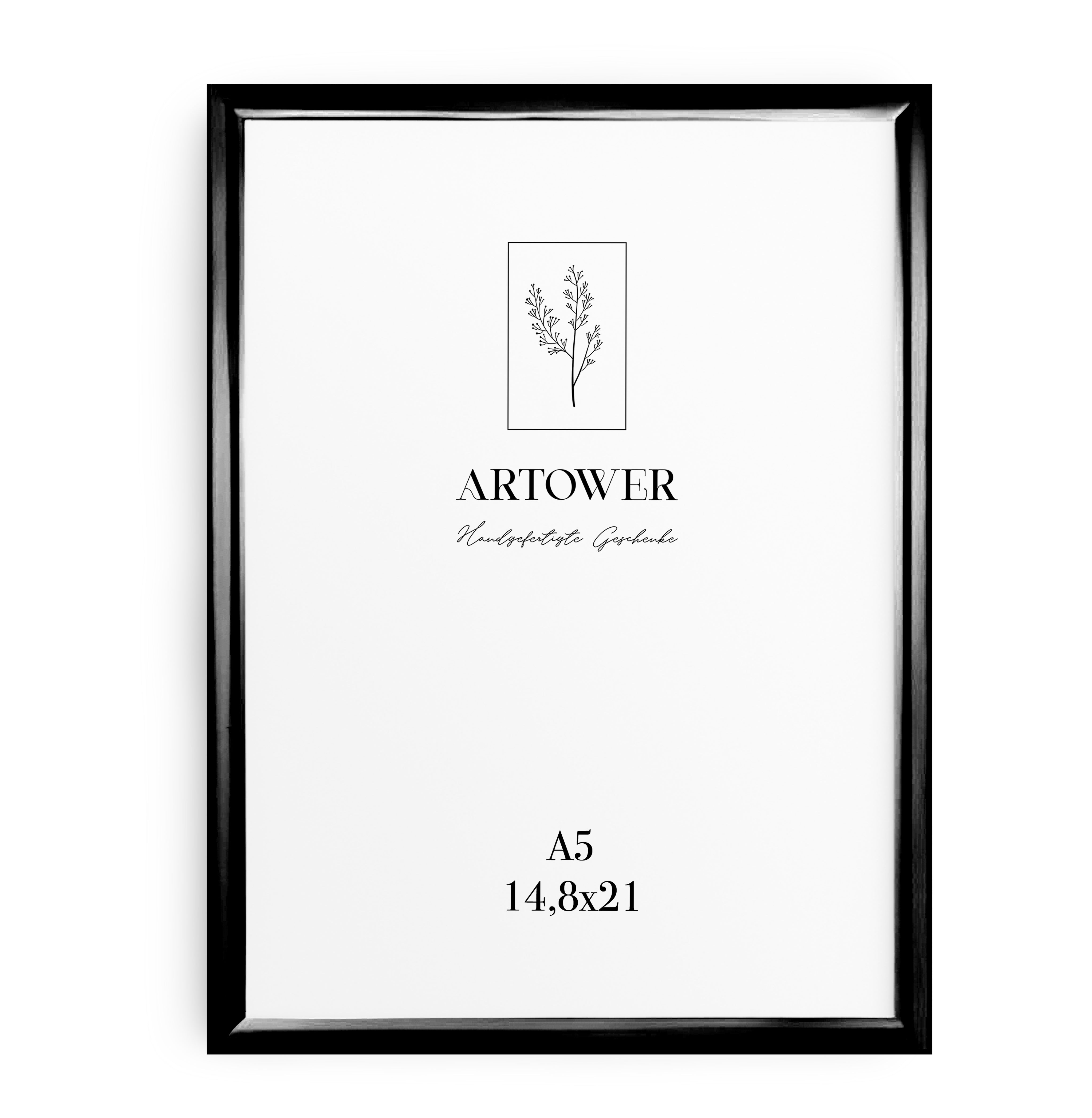 Bilderrahmen für A5 (15 x 21 cm) - Alu Schwarz