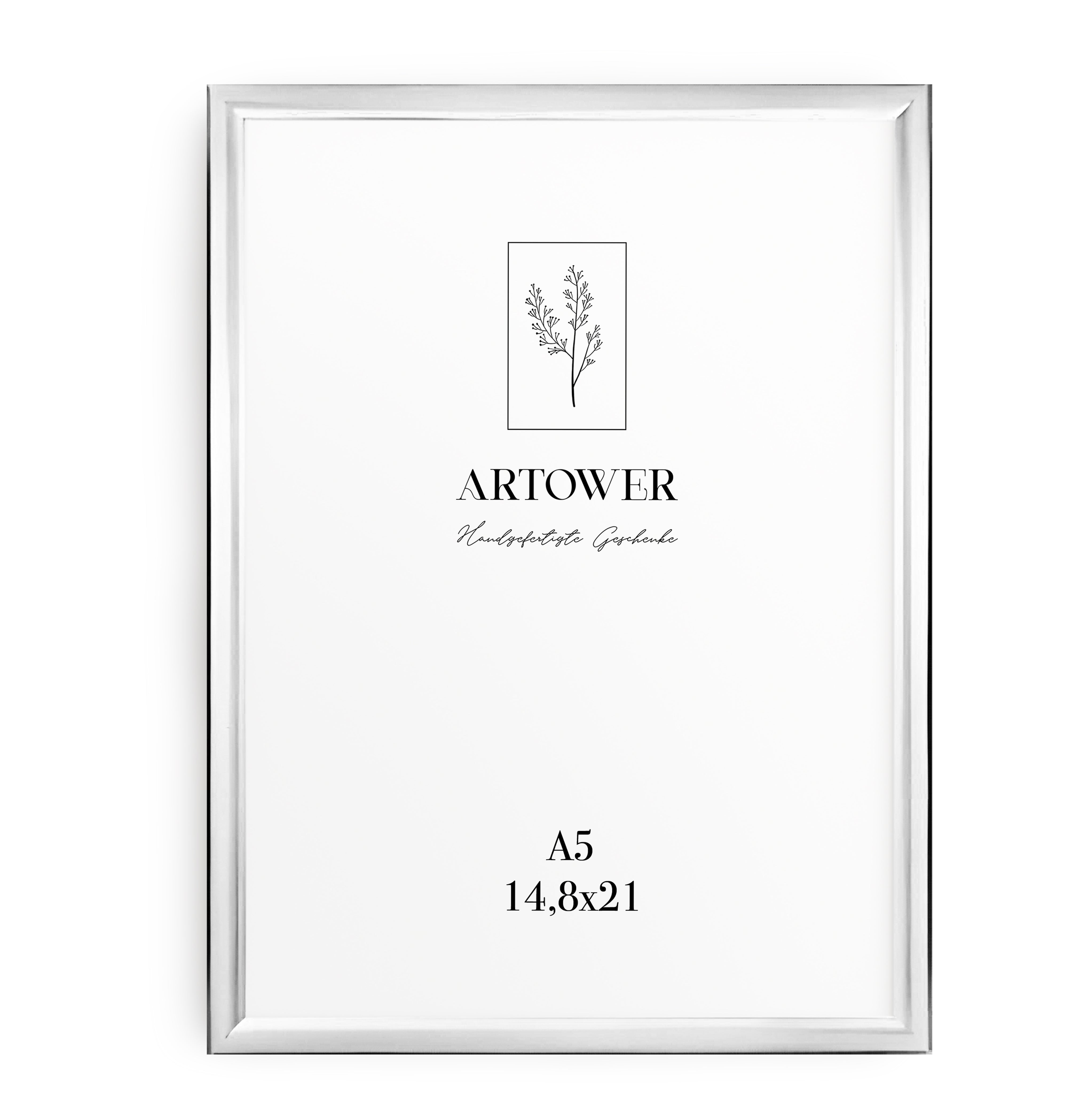 Bilderrahmen für A5 (15 x 21 cm) - Alu Silber