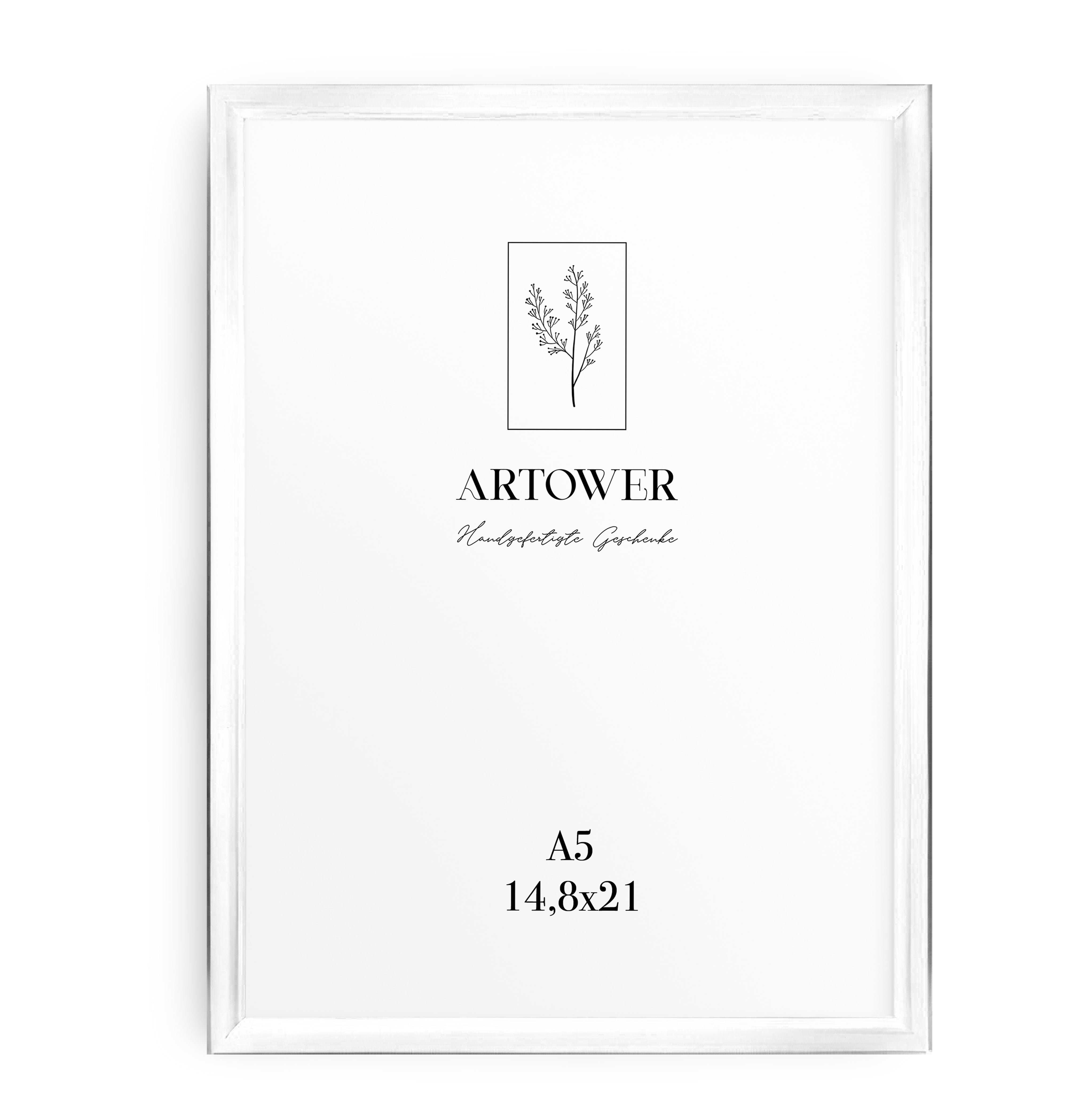 Bilderrahmen für A5 (15 x 21 cm) - Alu Weiß