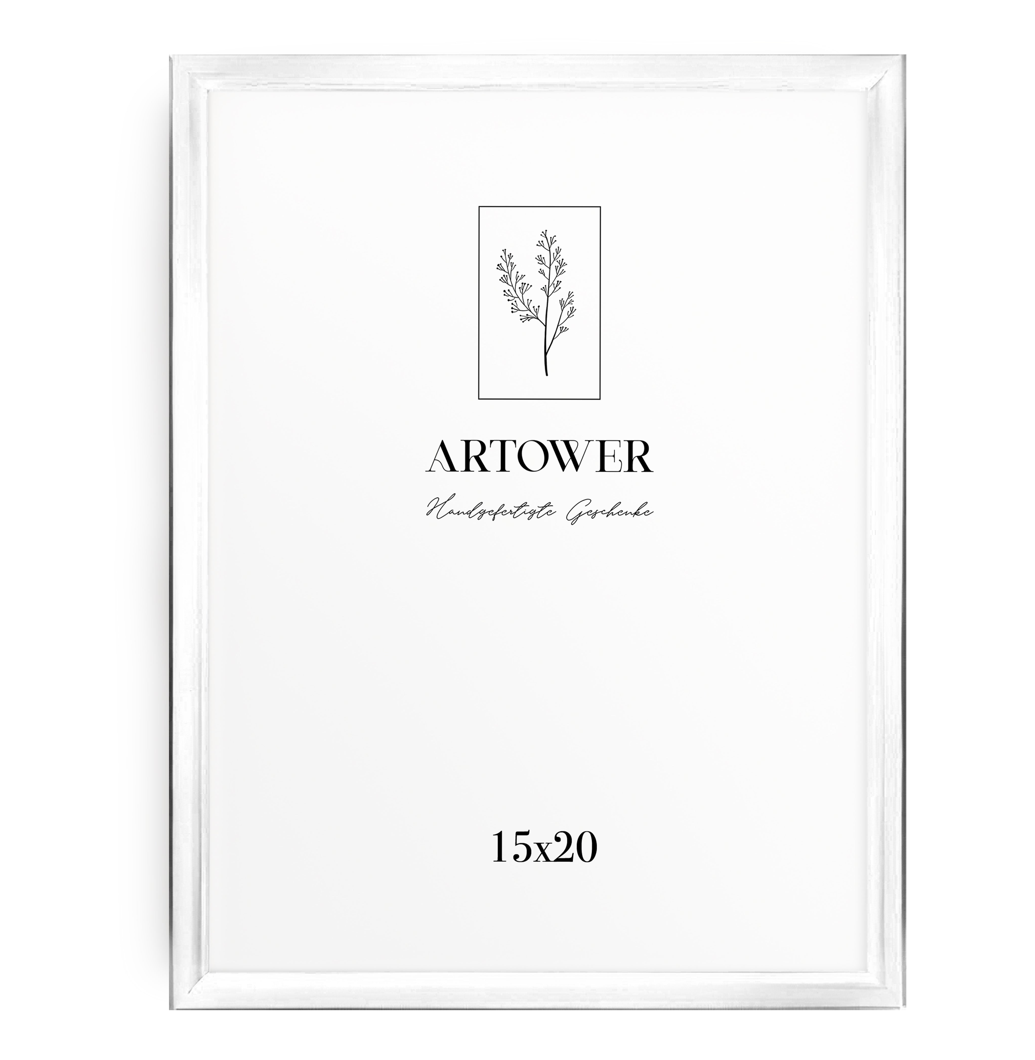 Bilderrahmen für 15 x 20 cm - Alu Weiß