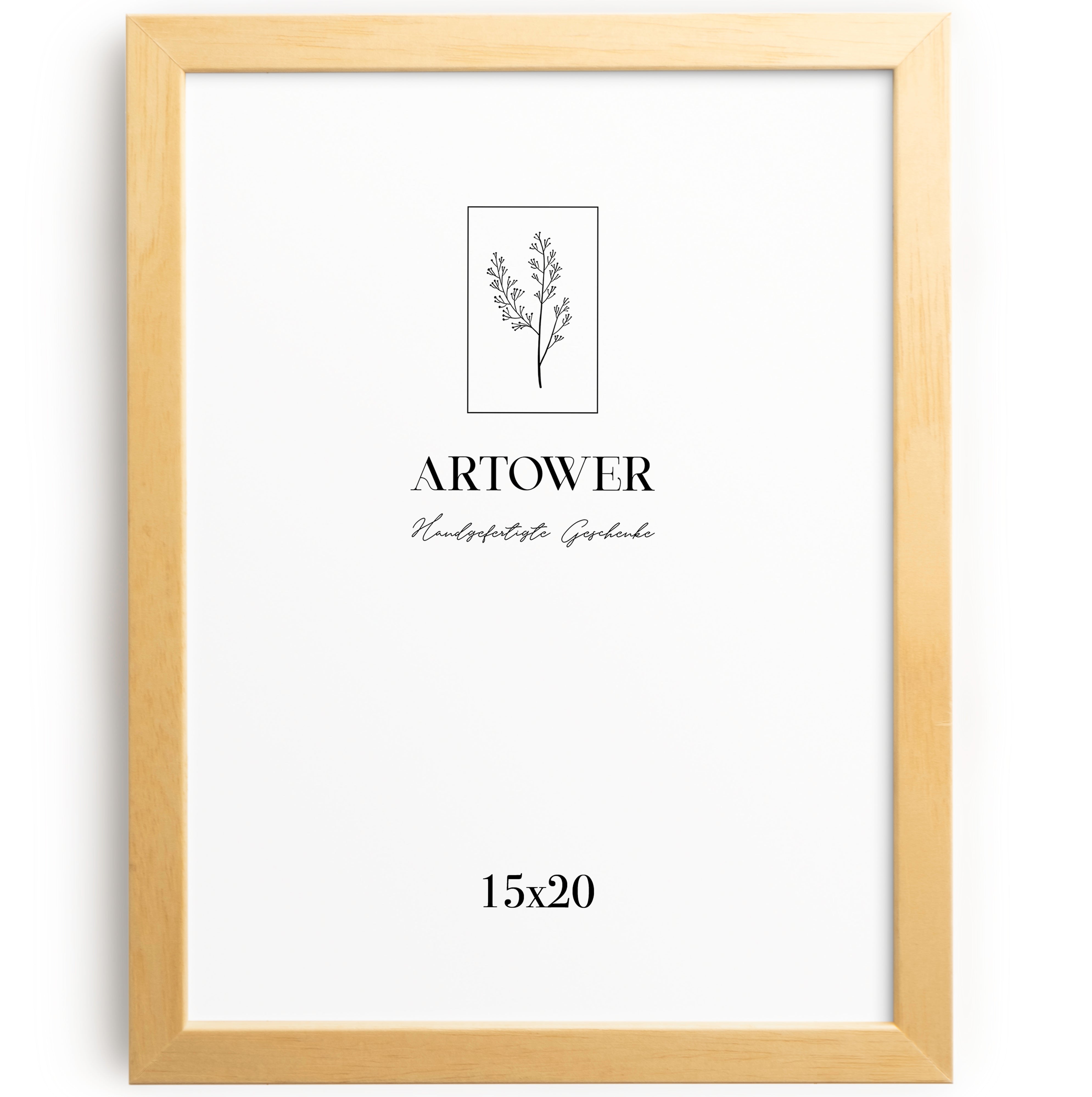 Holzrahmen für 15 x 20 cm - Natur Hell