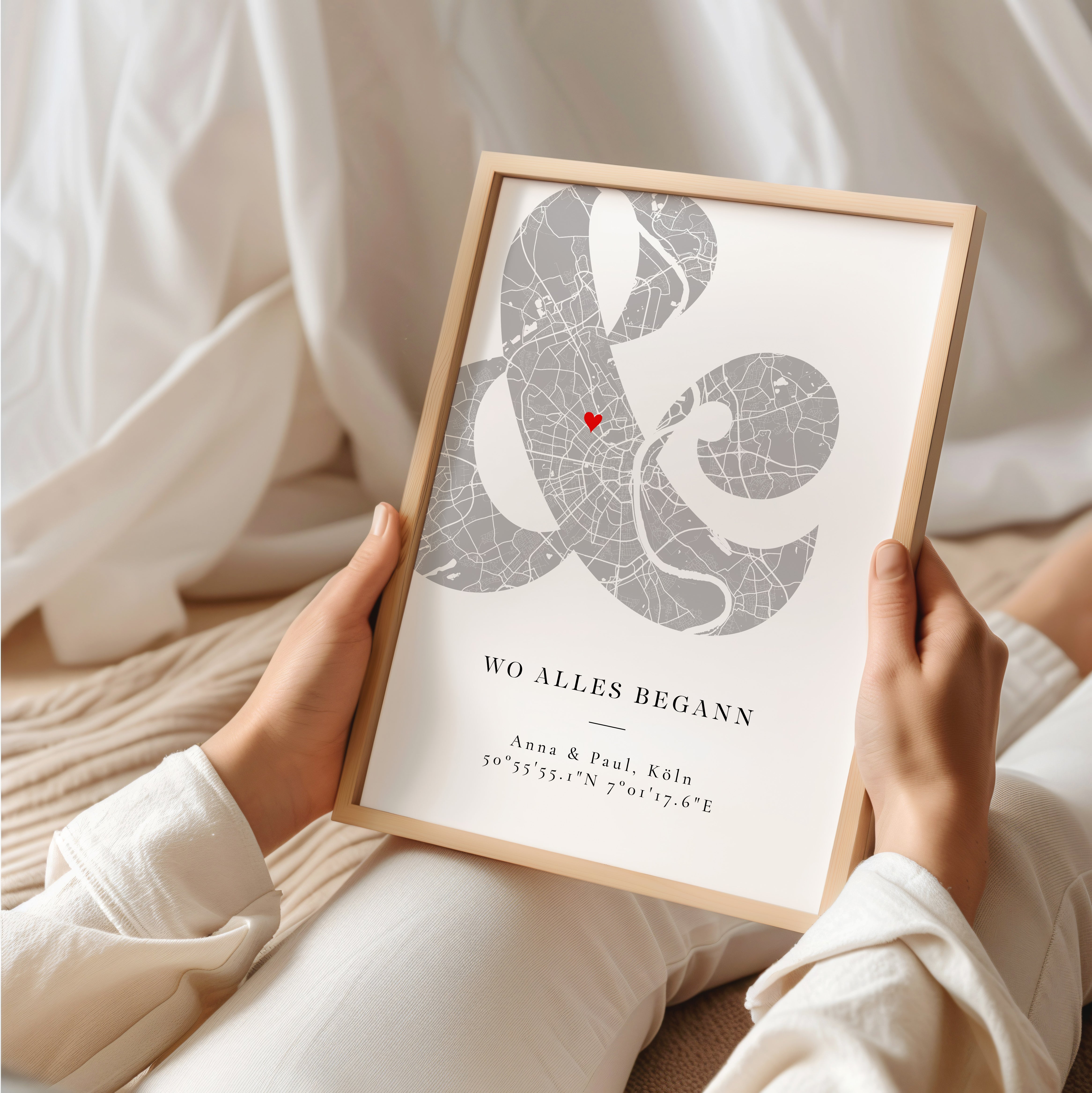 Wo alles begann Poster – personalisiertes Stadtkarte Geschenk zum Jahrestag