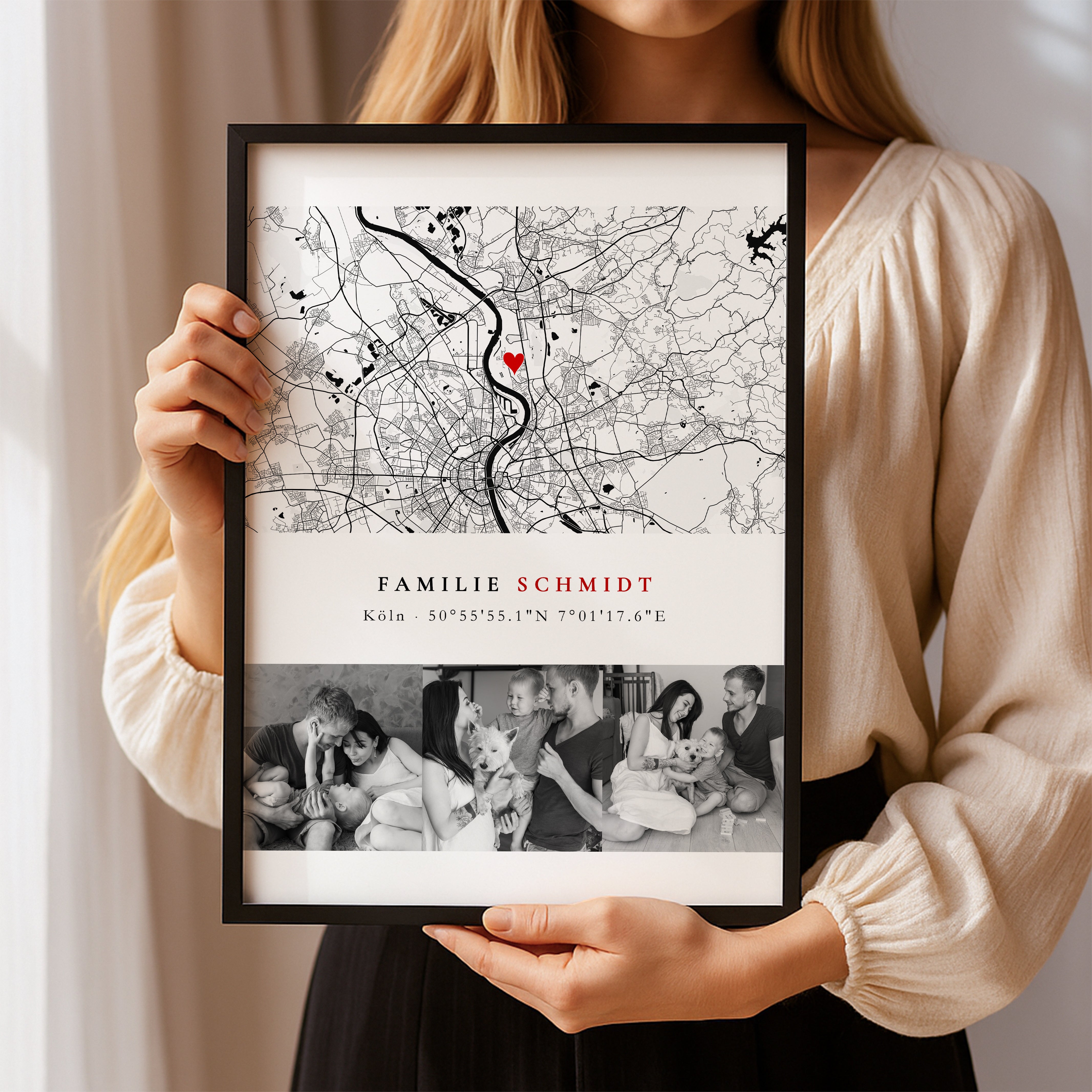 Familienbild persönliche Stadtkarte
