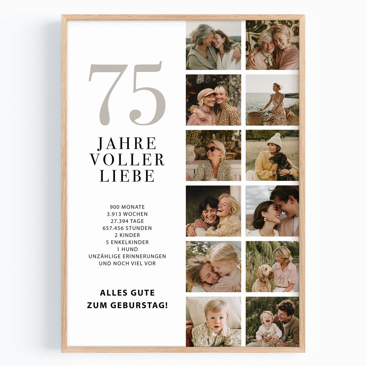 Personalisiertes Geburtstagsposter mit Fotocollage – Geschenk für Mama & Oma