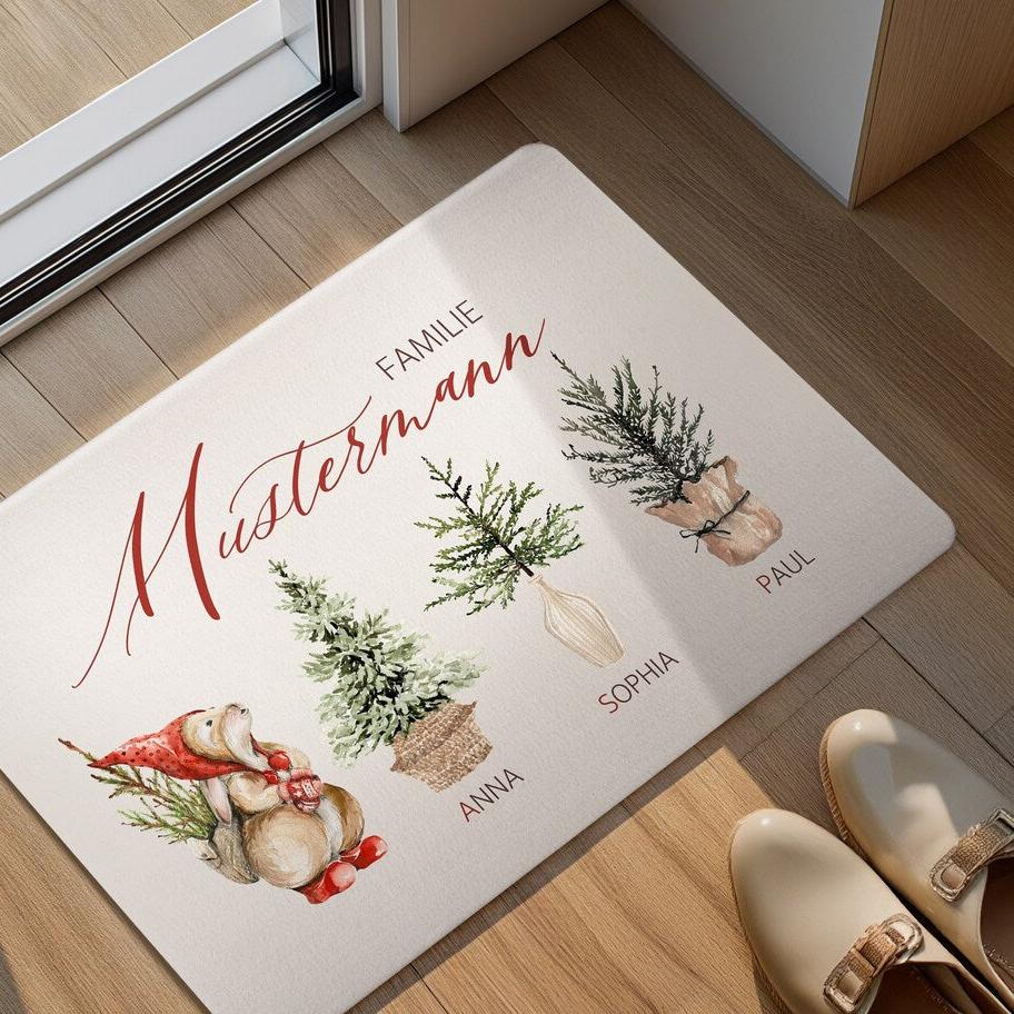 Personalisierte Fußmatte - Weihnachtsgeschenk für Familie und Nachbarn