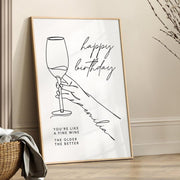 Wein Bild Lineart – Lustiges Geburtstagsgeschenk für Frauen