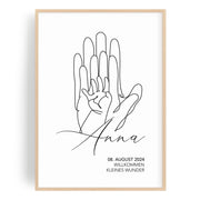 Personalisiertes Baby Bild - Geschenk zur Geburt für Eltern