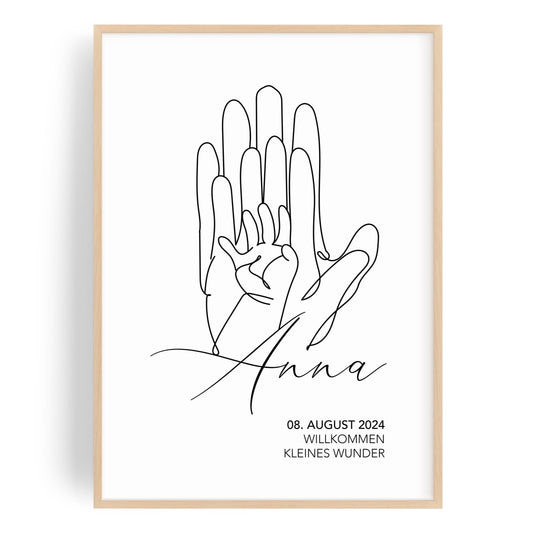 Personalisiertes Baby Bild - Geschenk zur Geburt für Eltern