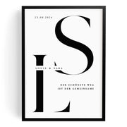 Hochzeitsgeschenk - Monogramm mit Namen für Brautpaar
