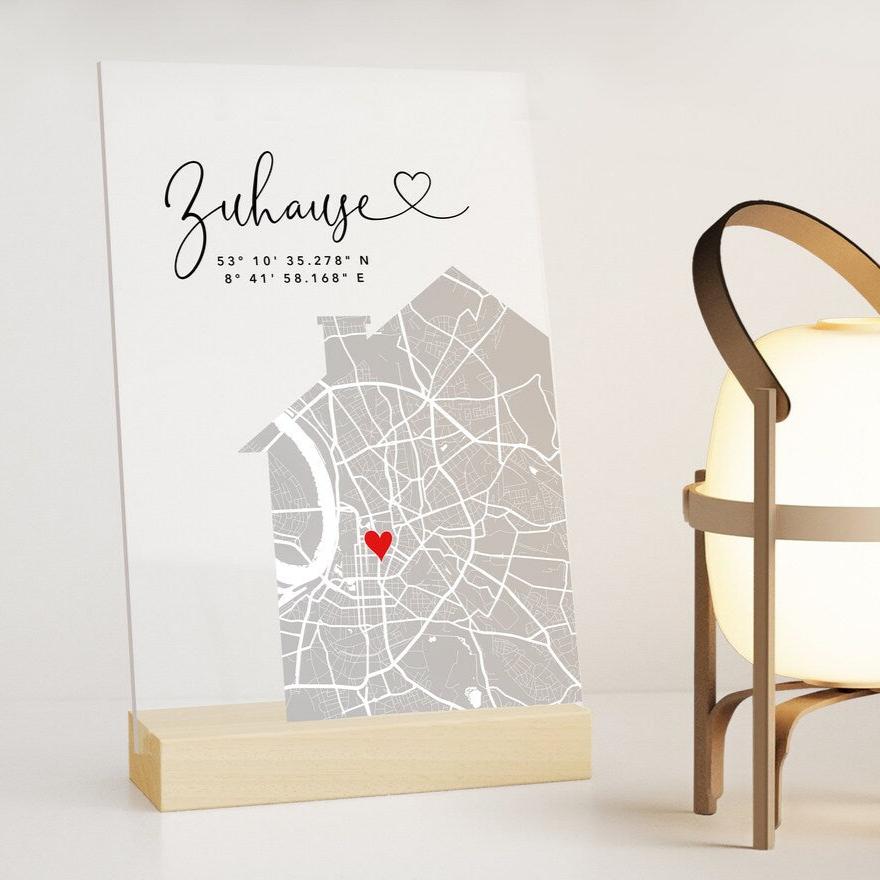 Zuhause Bild aus Acrylglas – Einzugsgeschenk für Hausbau und Richtfest