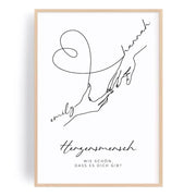 Herzensmensch Geschenk – Personalisierbares Bild für Freundin