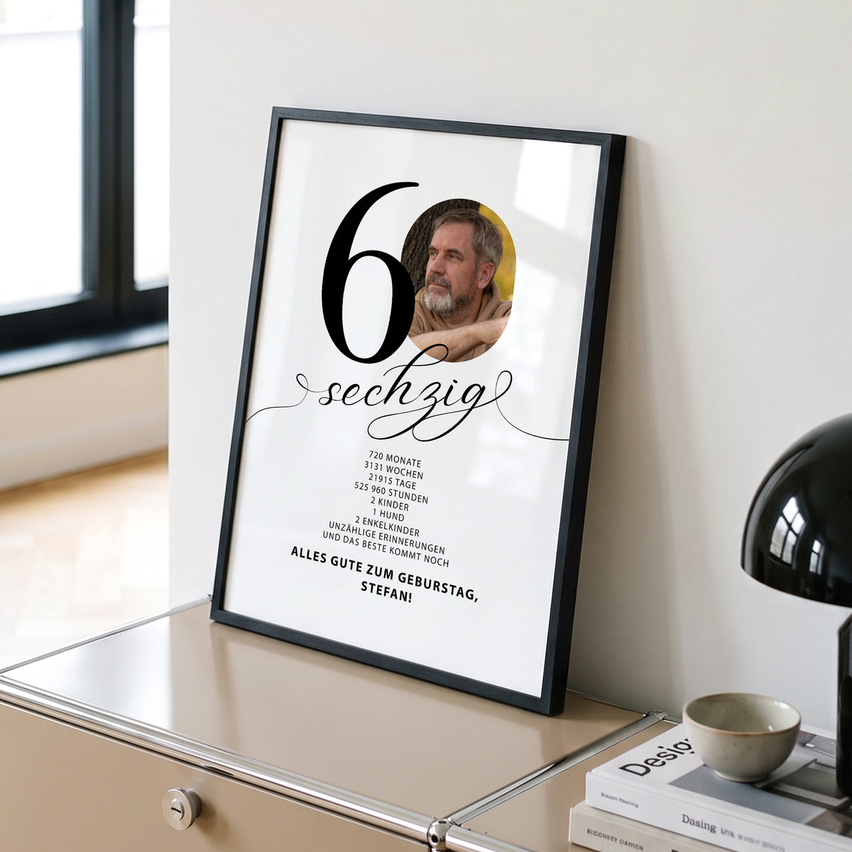 Geschenk zum 60. Geburtstag für Männer – Personalisiertes Geburtstagsposter mit Foto