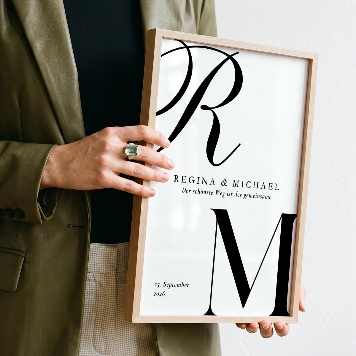 Personalisiertes Hochzeitsposter mit Initialen, Namen & Datum – Hochzeitsgeschenk für das Brautpaar