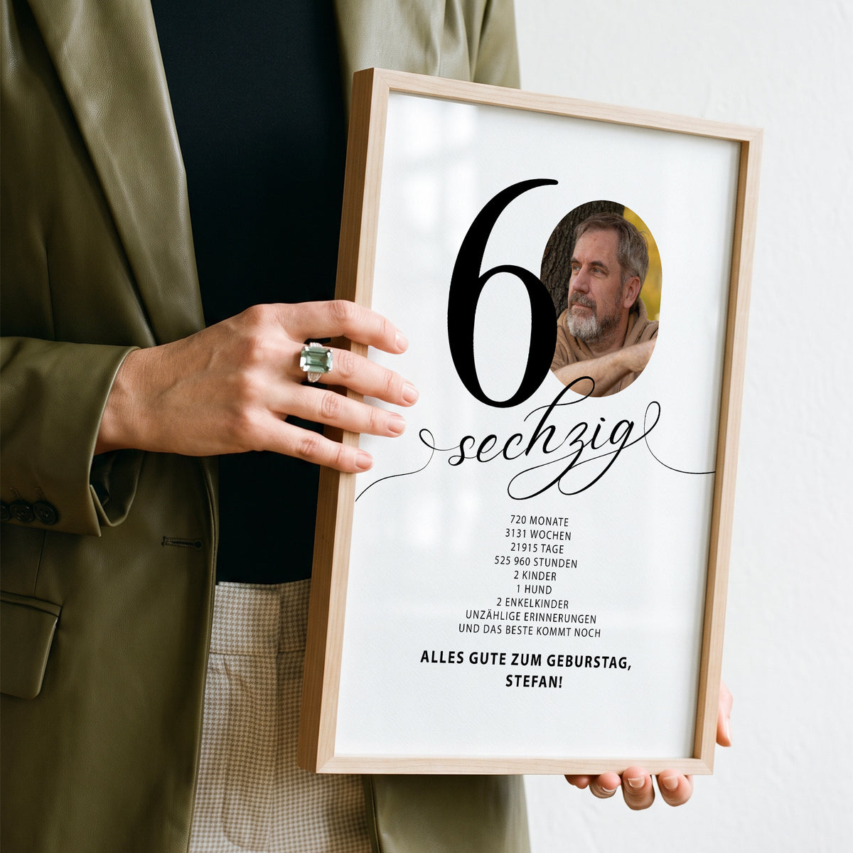 Geschenk zum 60. Geburtstag für Männer – Personalisiertes Geburtstagsposter mit Foto