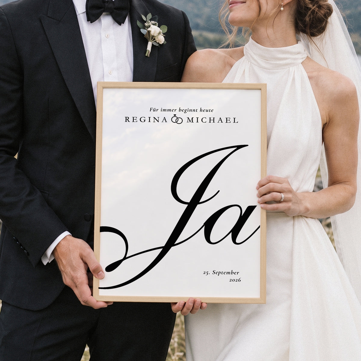 Hochzeitsposter „Für immer beginnt heute“ – Personalisiert mit Namen & Datum