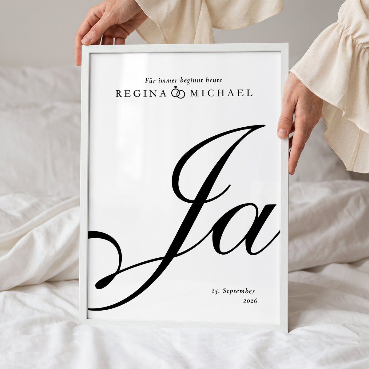 Hochzeitsposter „Für immer beginnt heute“ – Personalisiert mit Namen & Datum