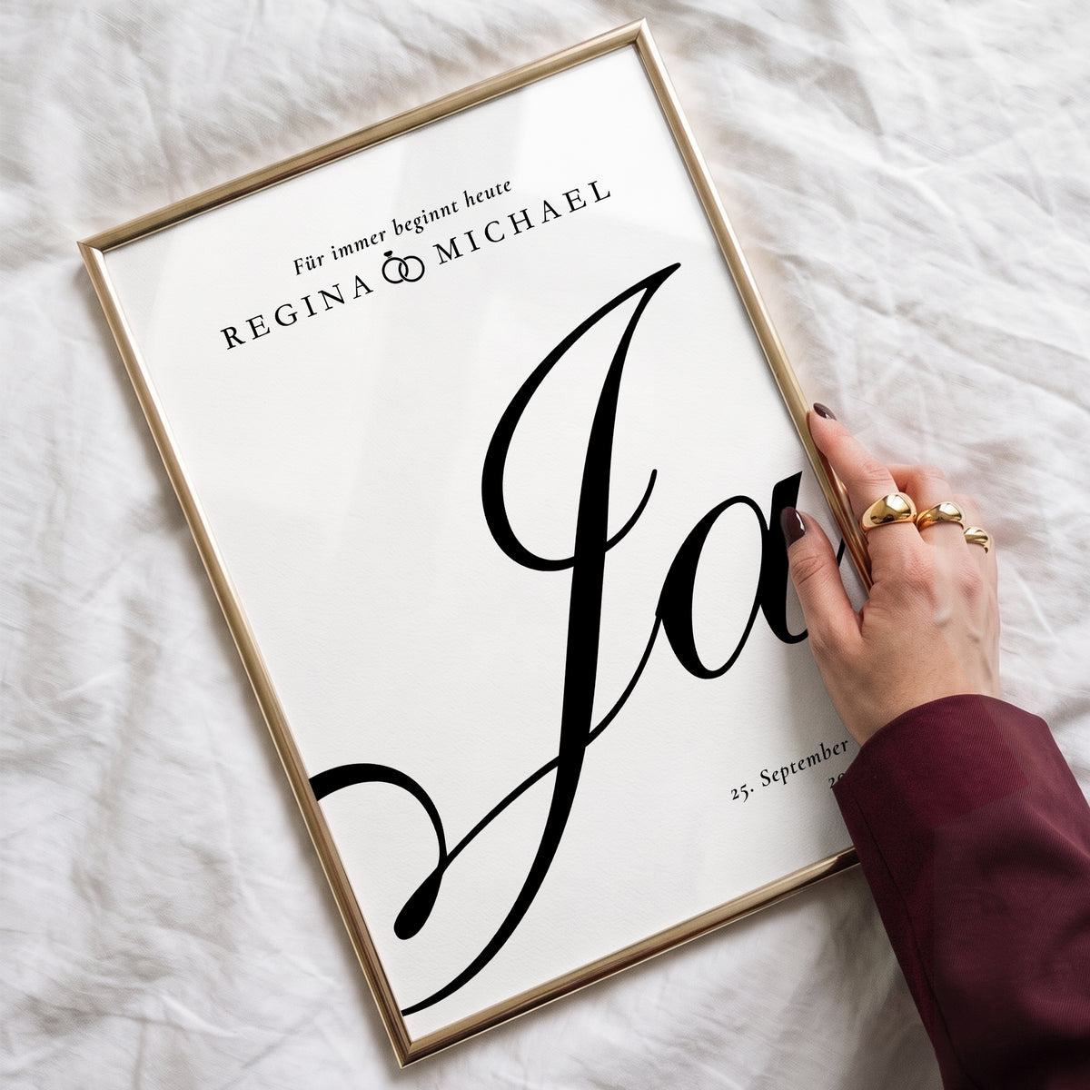 Hochzeitsposter „Für immer beginnt heute“ – Personalisiert mit Namen & Datum