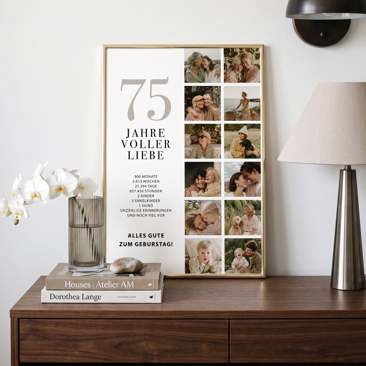Personalisiertes Geburtstagsposter mit Fotocollage – Geschenk für Mama & Oma