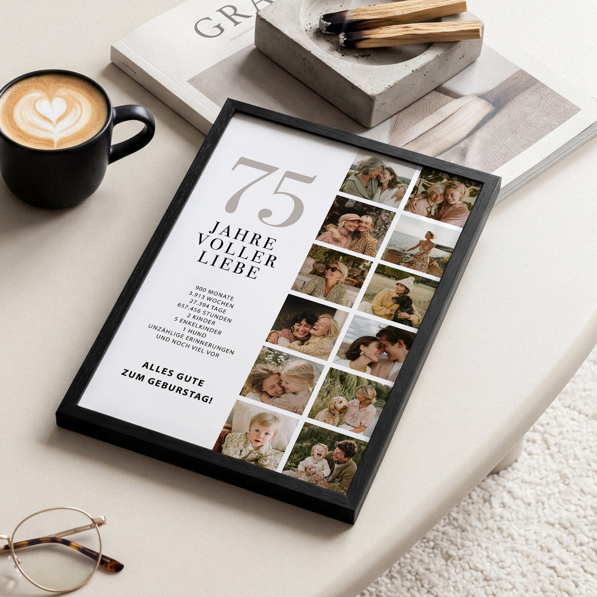 Personalisiertes Geburtstagsposter mit Fotocollage – Geschenk für Mama & Oma