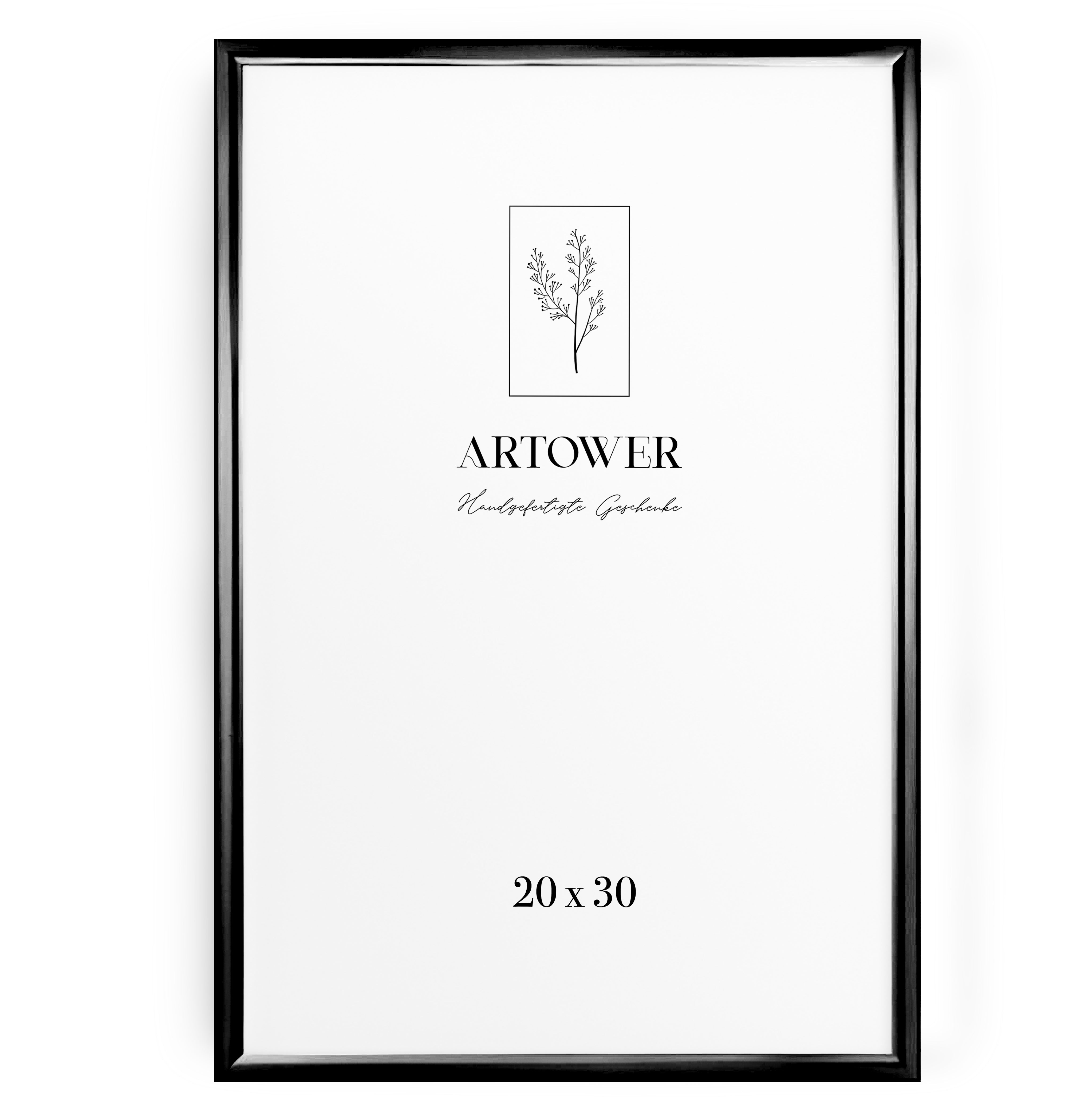 Bilderrahmen für 20 x 30 cm - Alu Schwarz