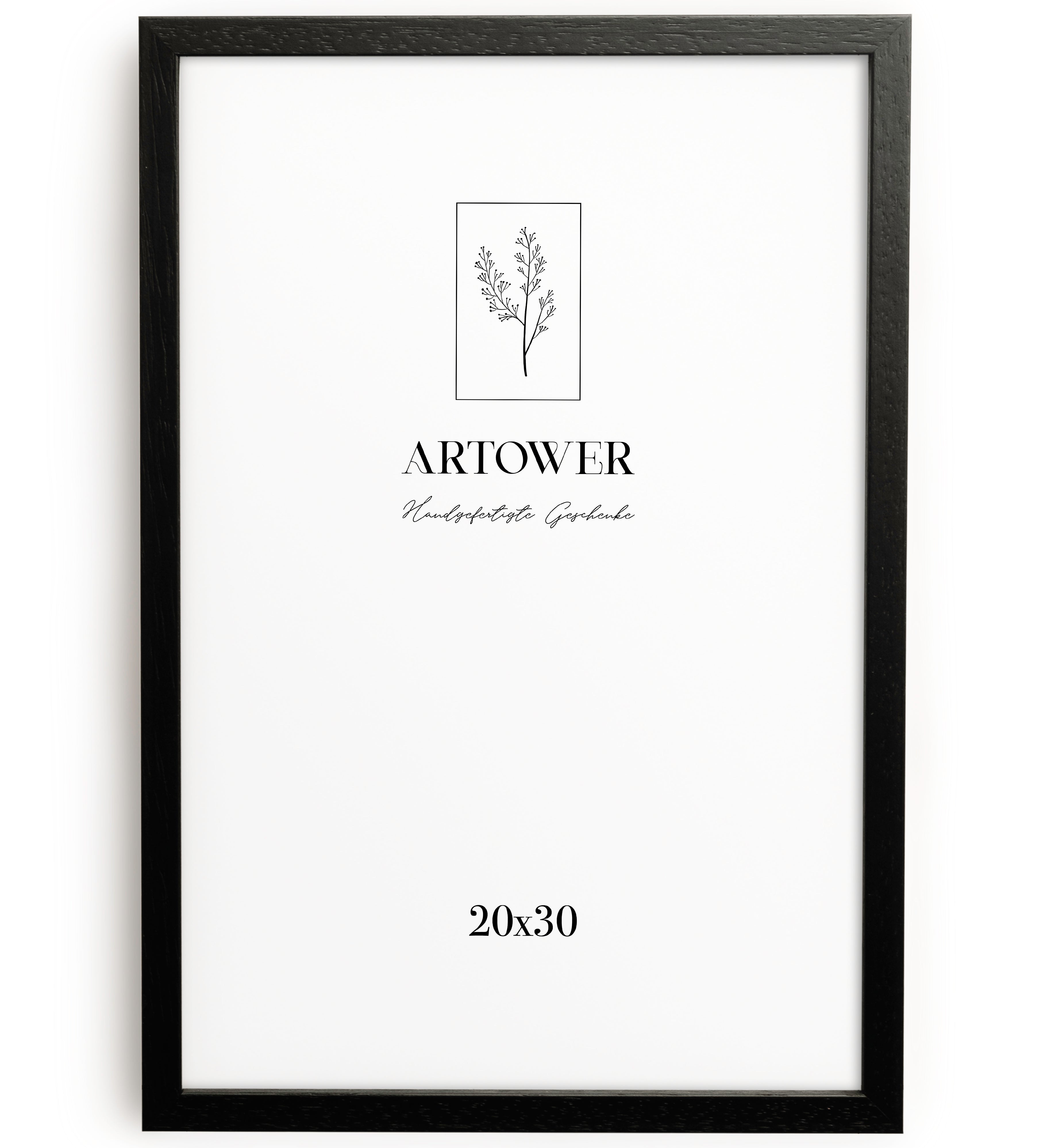 Artower® Bilderrahmen Schwarz Holz | Schwarzer Dünner Rahmen