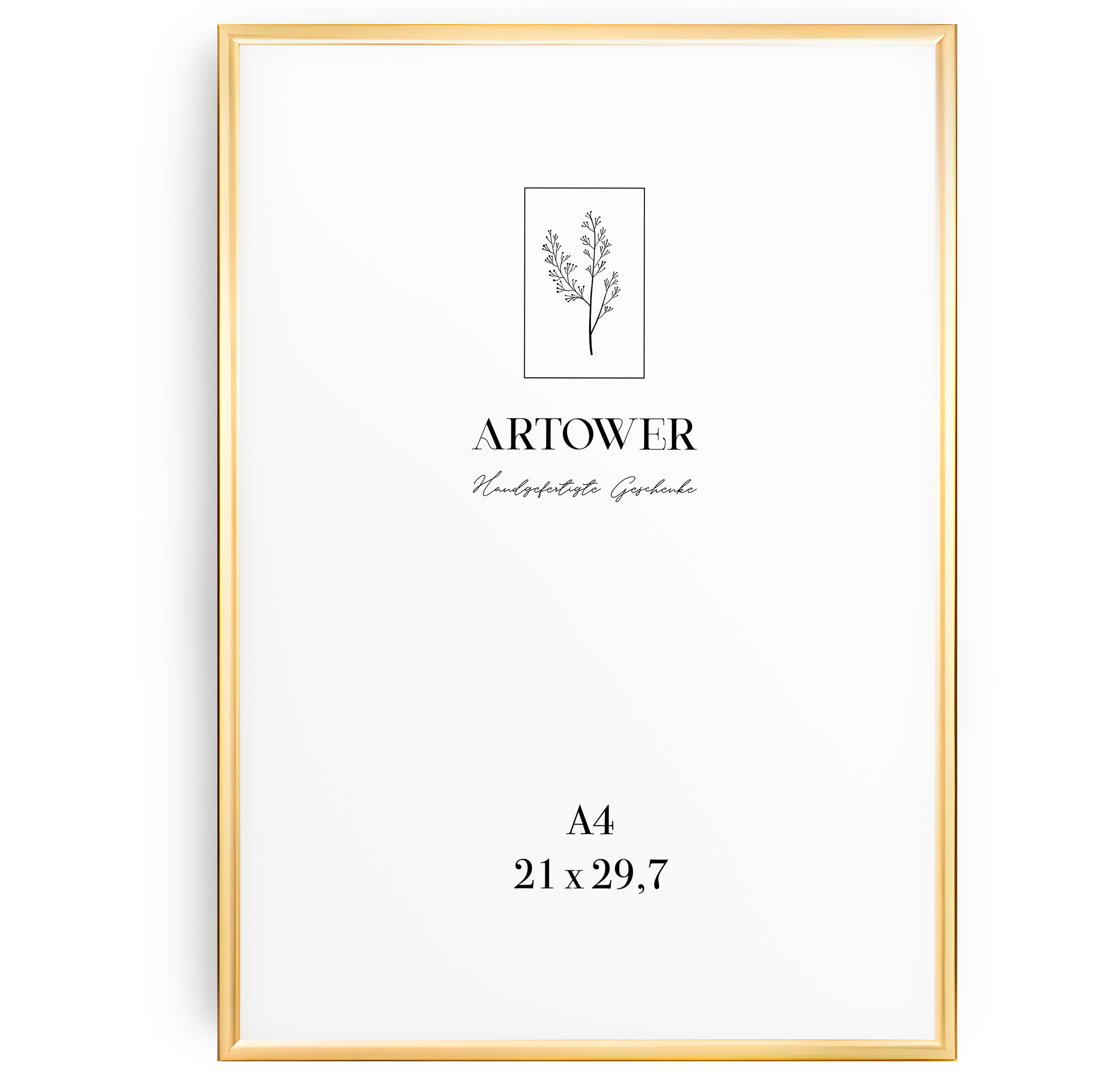 Bilderrahmen für A4 (21 x 29,7 cm) - Alu Gold