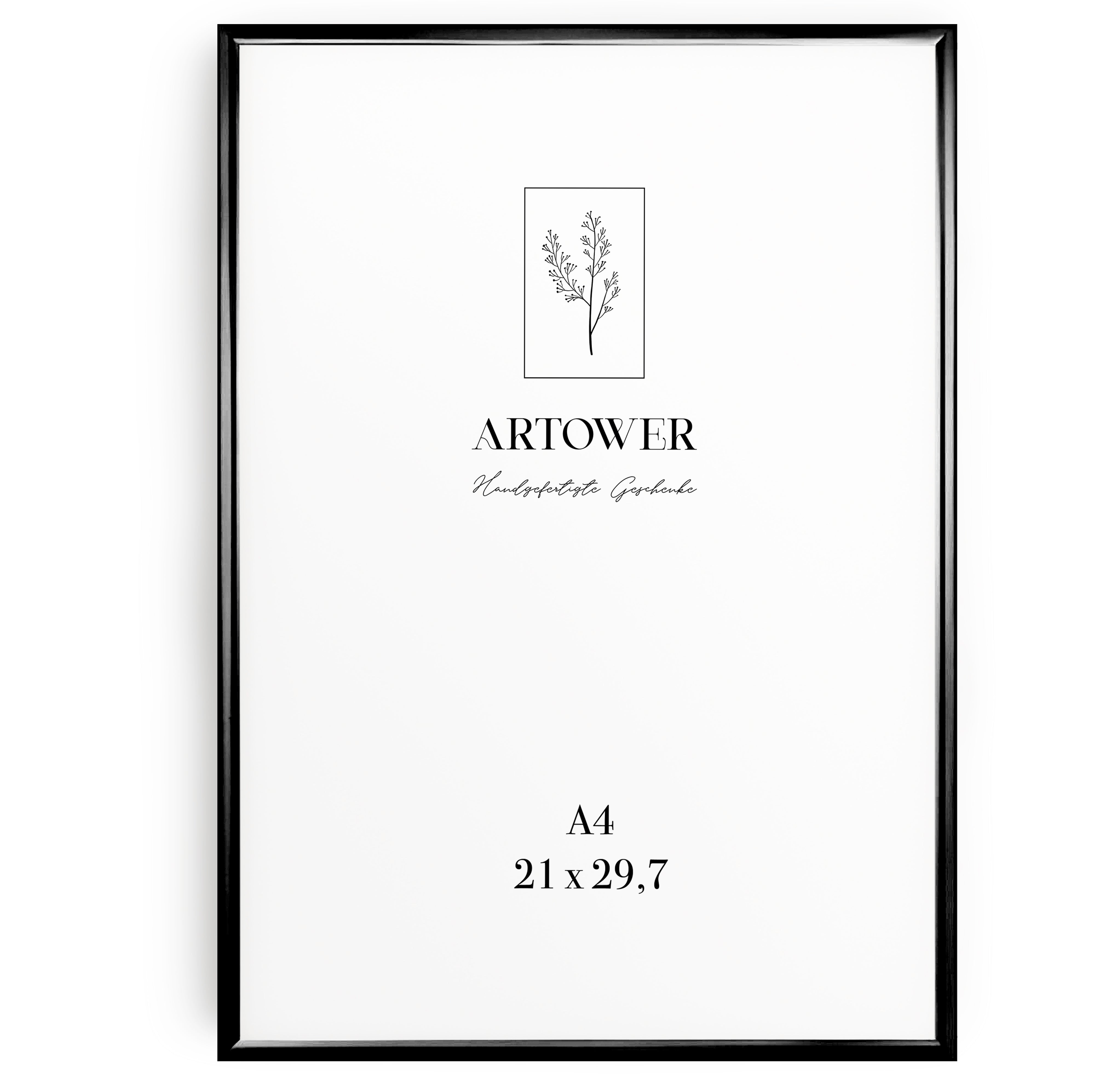 Bilderrahmen für A4 (21 x 29,7 cm) - Alu Schwarz